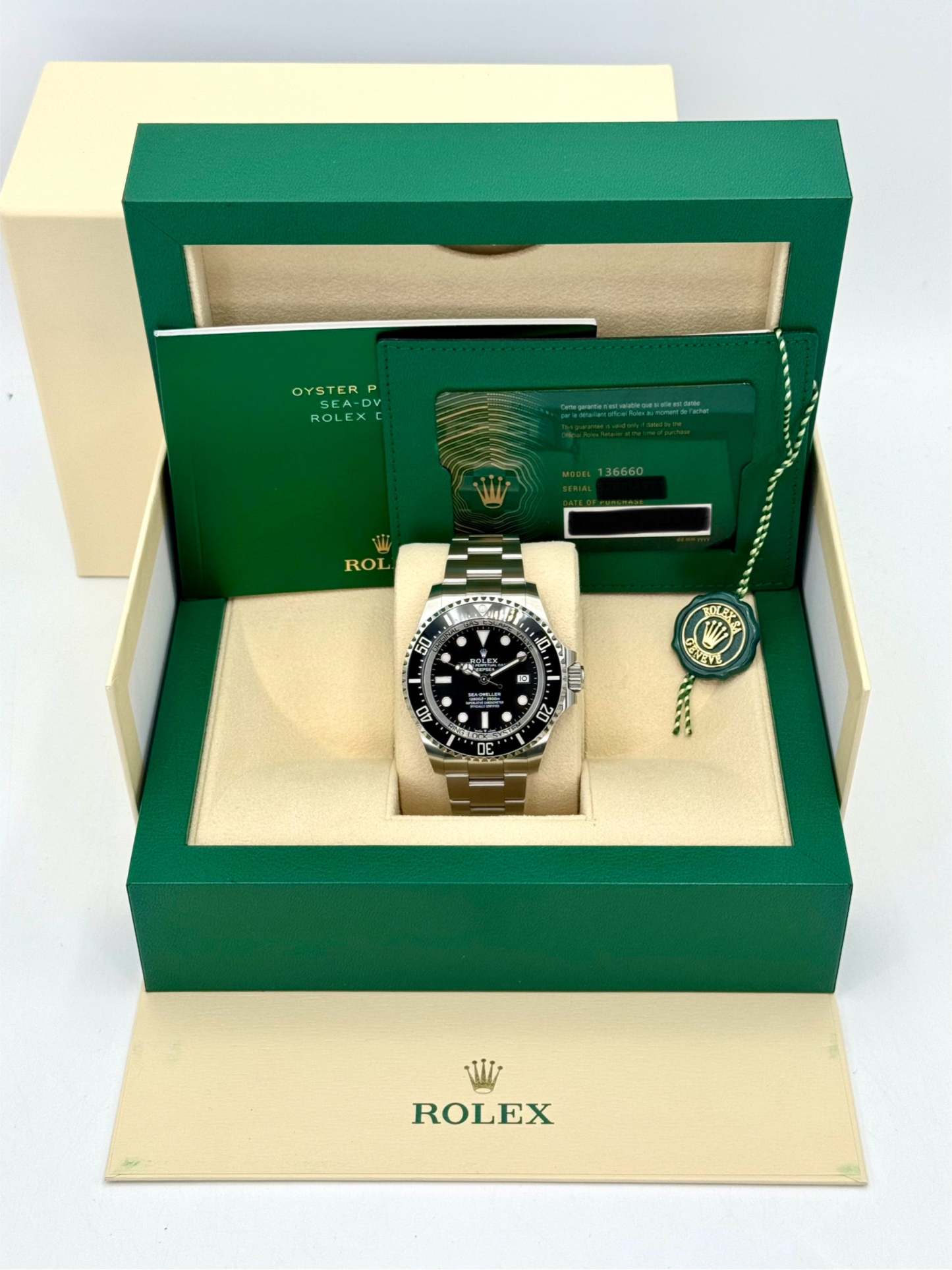 NEW 2024 Rolex Deepsea 44mm 136660 ステンレススチール ブラックダイヤル