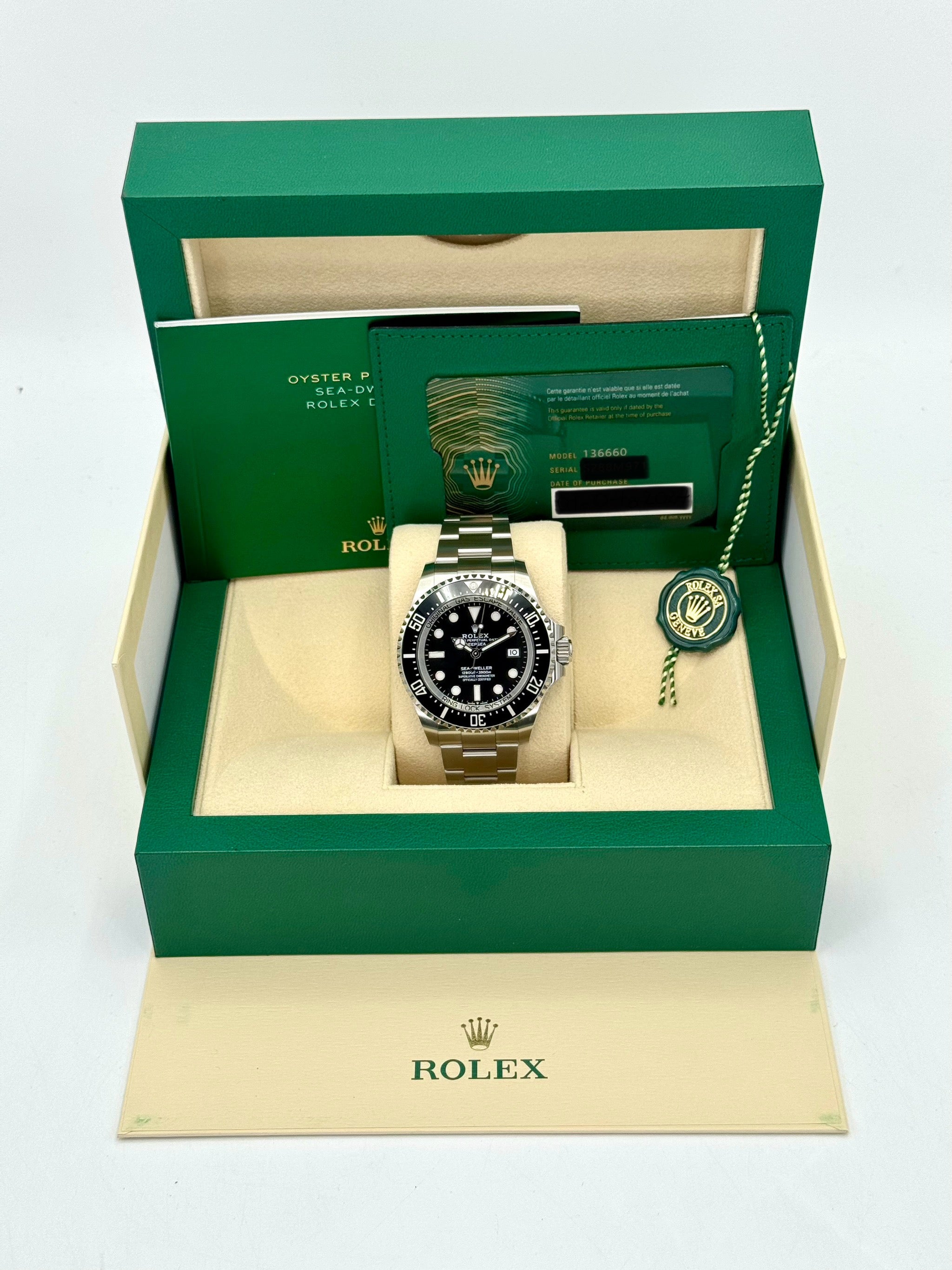 NEW 2024 Rolex Deepsea 44mm 136660 ステンレススチール ブラックダイヤル
