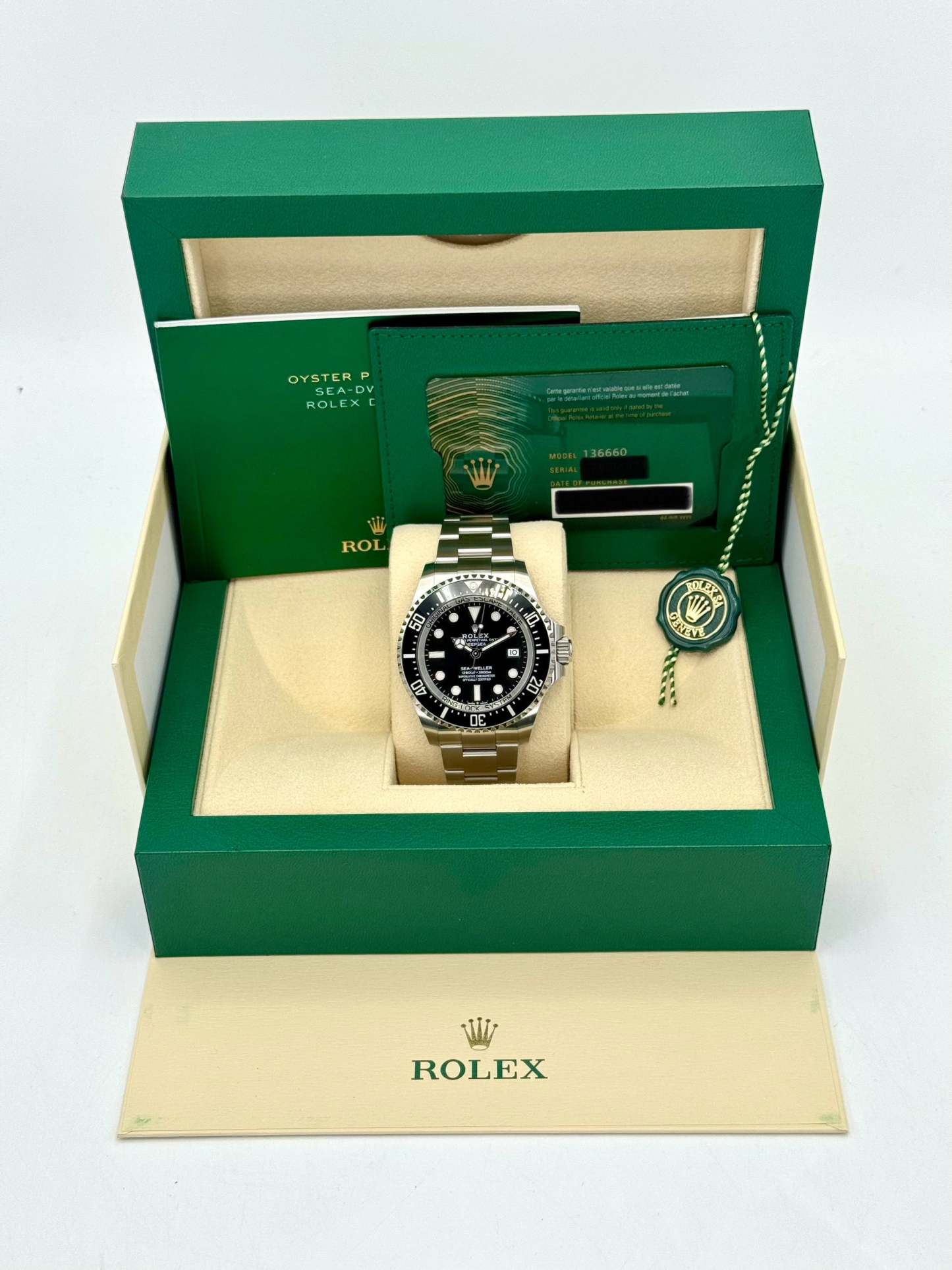 NEW 2024 Rolex Deepsea 44mm 136660 ステンレススチール ブラックダイヤル