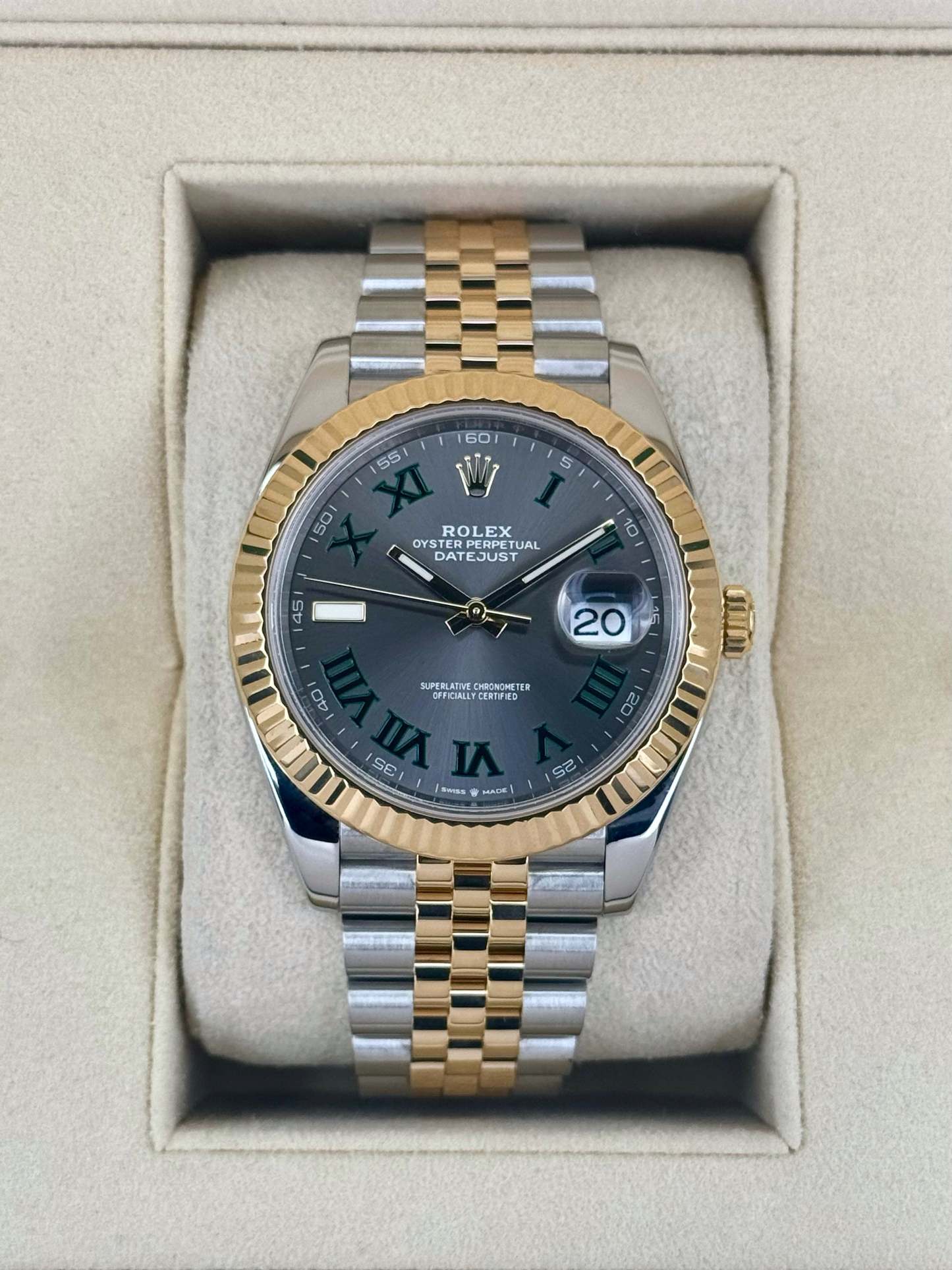 2022 ロレックス デイトジャスト 41mm 126333 ツートーンジュビリー ウィンブルドンダイヤル