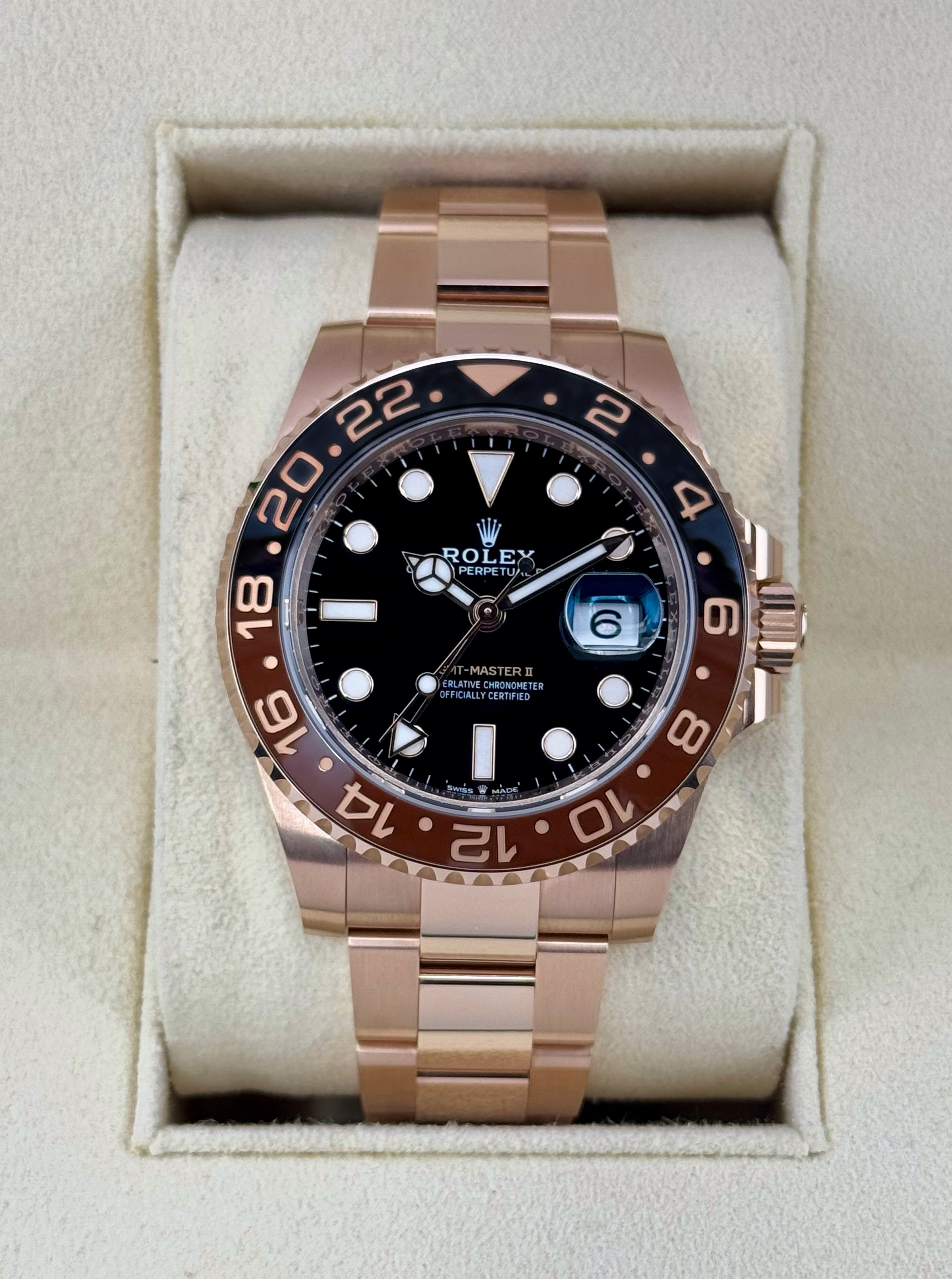 NEW 2023 ロレックス GMTマスターII 「ルートビア」 40mm 126715CHNR ローズゴールド