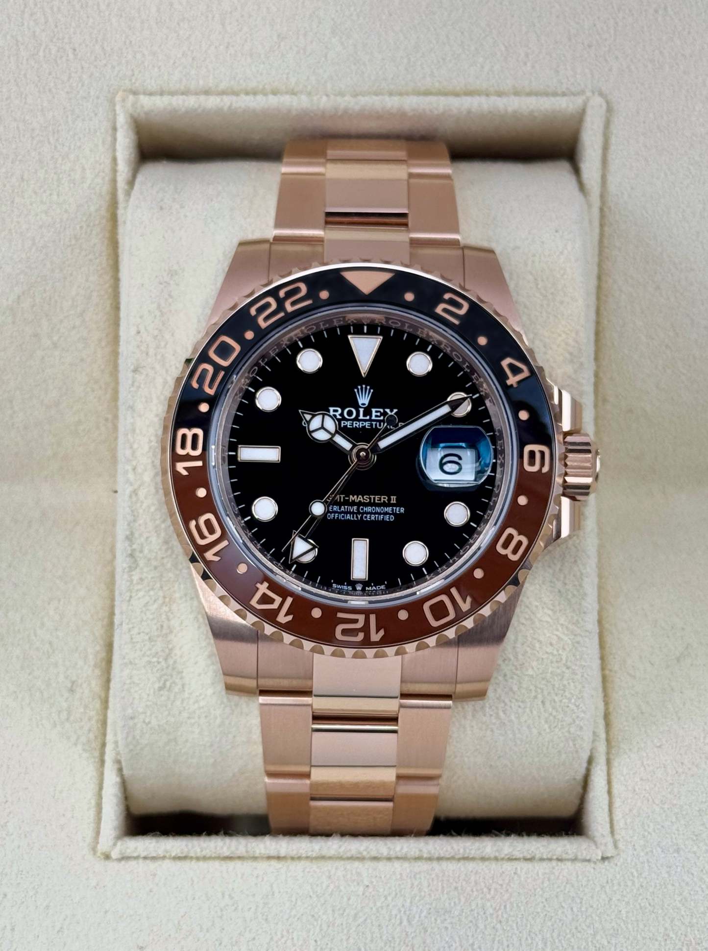 NEW 2023 ロレックス GMTマスターII 「ルートビア」 40mm 126715CHNR ローズゴールド