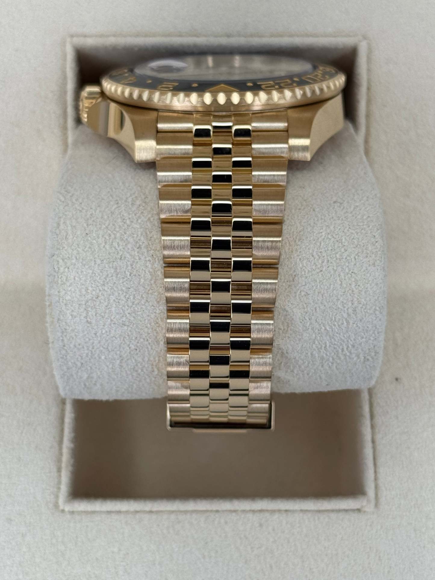 2023 Rolex GMT Master II 40mm 126718GRNR Yellow Gold Jubilee Black Dial