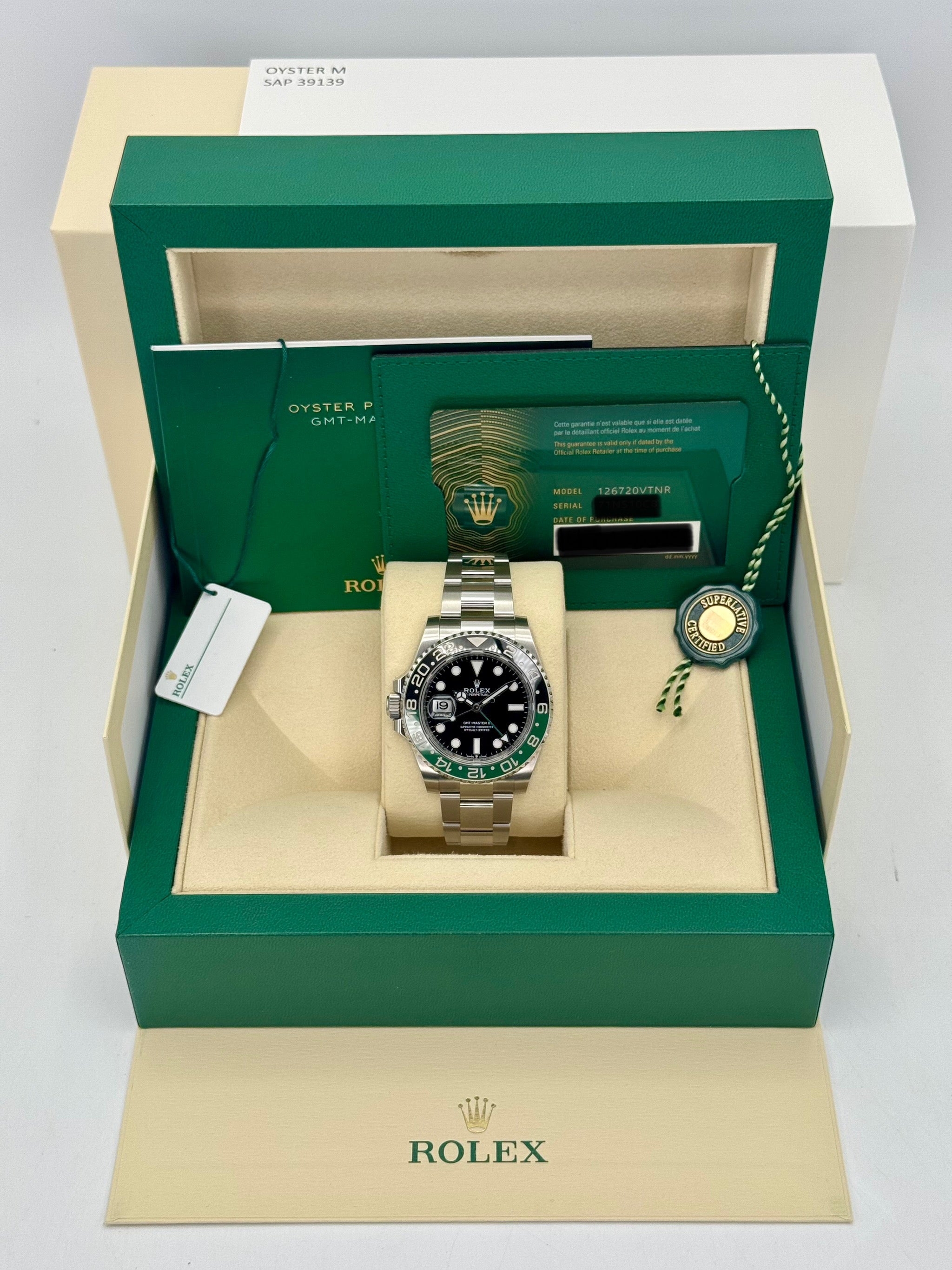 全新 2025 劳力士 GMT-Master II 40mm 126720VTNR 蚝式腕表。