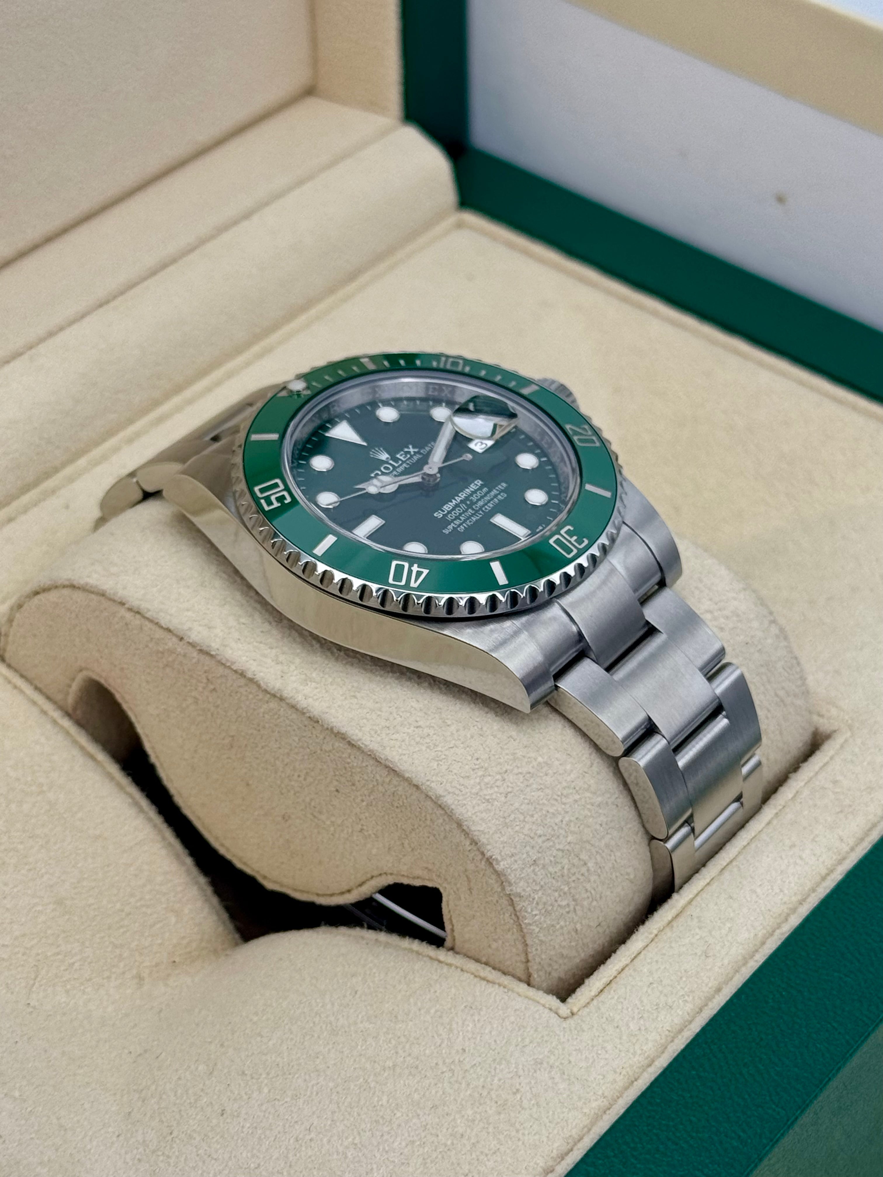 2018 Rolex Submariner  Hulk 40mm 116610LV Green Dial