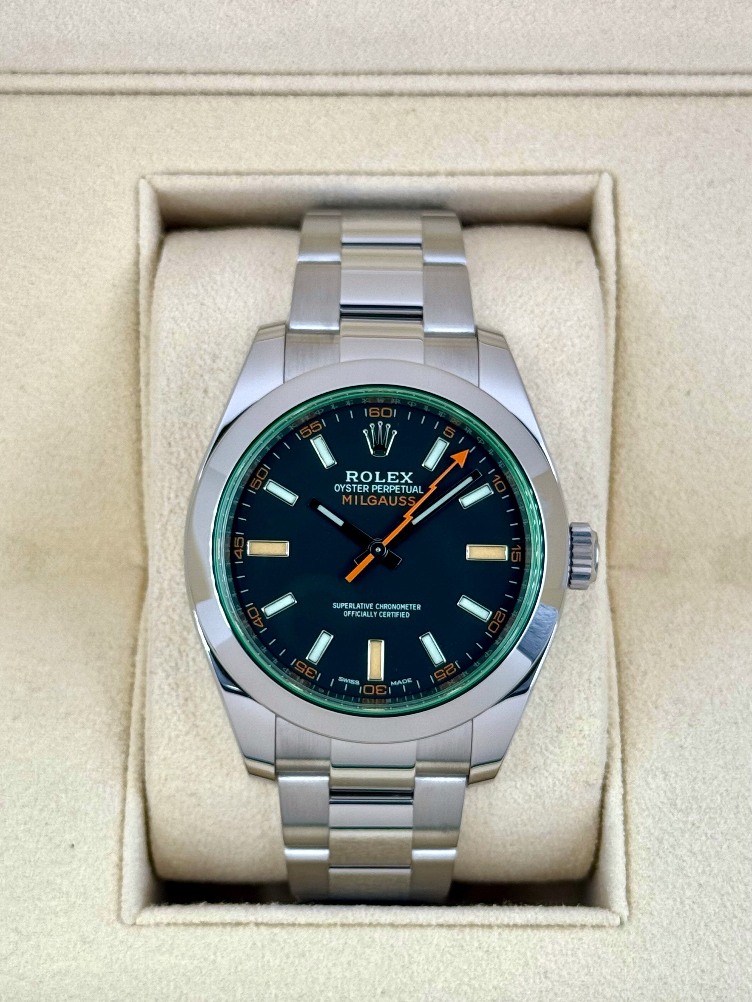 2021 ロレックス ミルガウス 40mm 116400GV ステンレススチール ブラックダイヤル