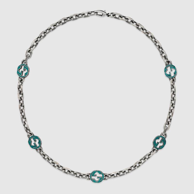 GUCCI エナメル インターロッキングG ネックレス