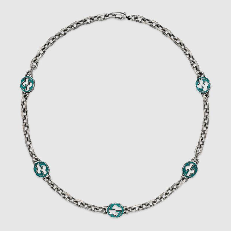 GUCCI エナメル インターロッキングG ネックレス