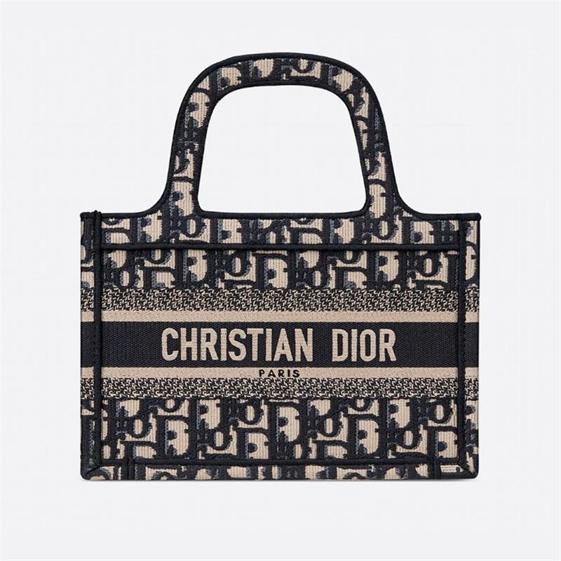 【DIOR】 ディオール オブリーク 刺繍 ブックトートミニバッグ