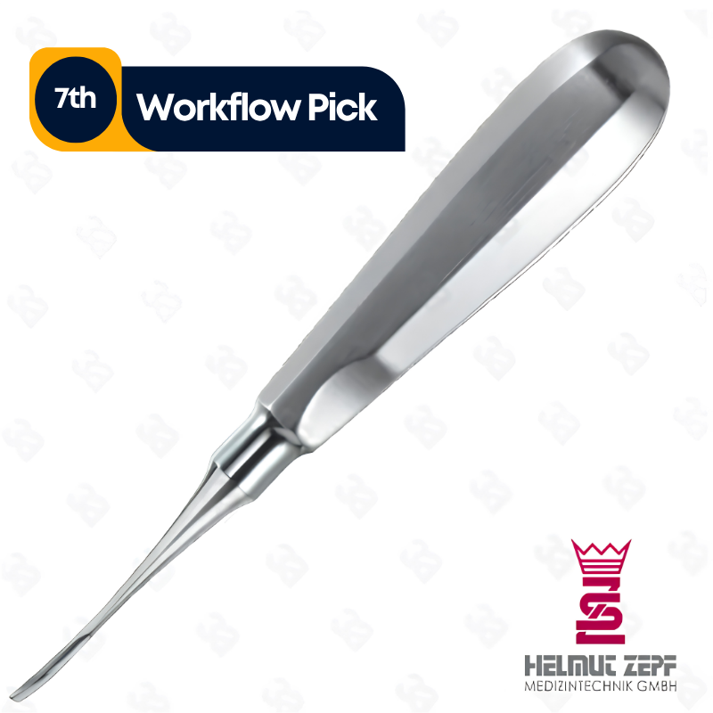 Root Elevator, Angled, Flat, Handle With Thumb-Rest