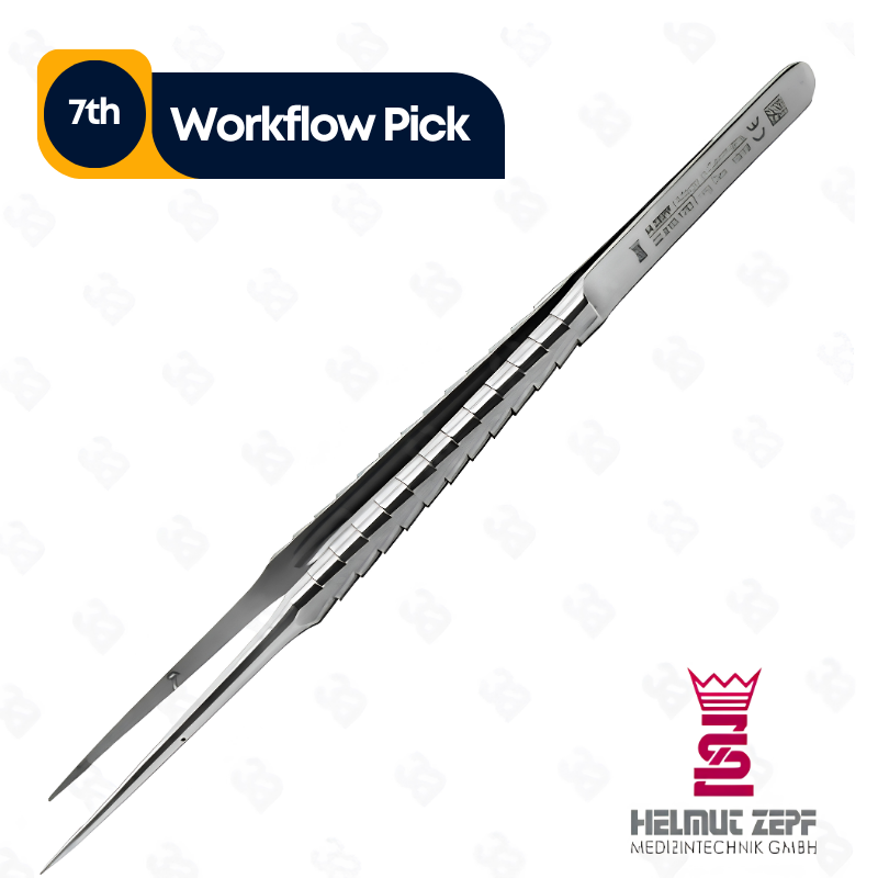 Micro Tissue Forceps 1x2 teeth Diamond-Tiped