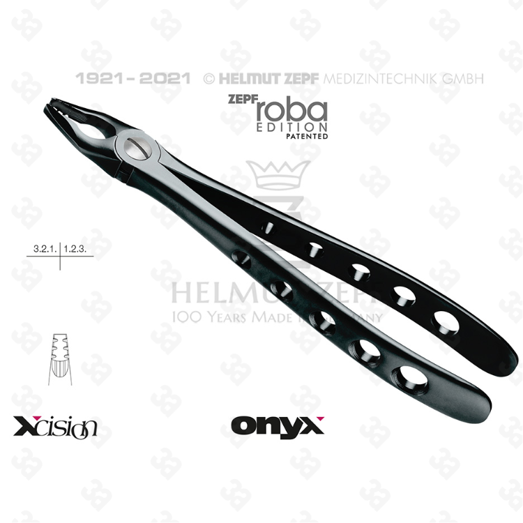 EXTRACT. FORCEPS, ENGL. PATTERN,FIG.34M MODIF., ROBA-EDITION BY DR. BECK, UPPER INCISORS AND EYE TEETH