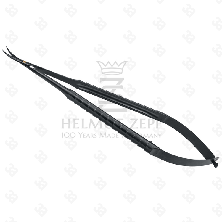 SCISSORS, SURGICAL TISSUE, MICRO MICRO SPRING SCISSORS, 45° 16 CM, WITH MICRO SERRATION, ZEPF-LINE,