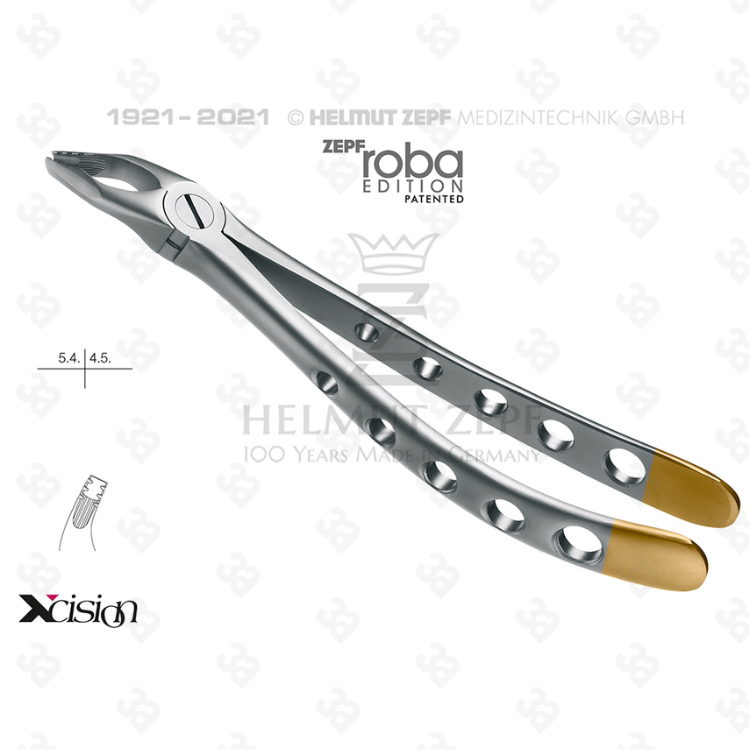 EXTRACT. FORCEPS, ENGL. PATTERN,FIG.35M MODIF., ROBA-EDITION BY DR. BECK, UPPER PREMOLAR,