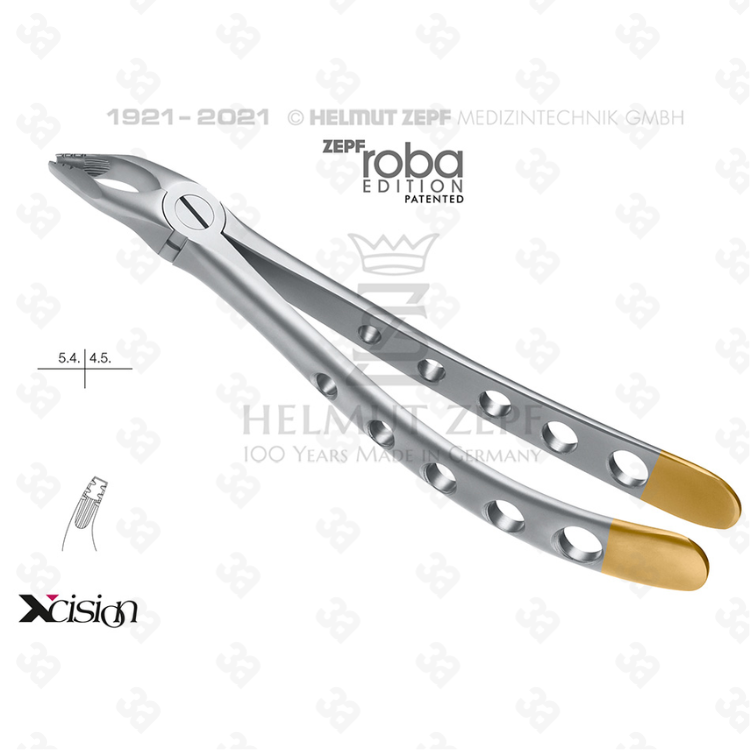 EXTRACT. FORCEPS, ENGL. PATTERN,FIG.35N MODIF., ROBA-EDITION BY DR. BECK, UPPER PREMOLARS,