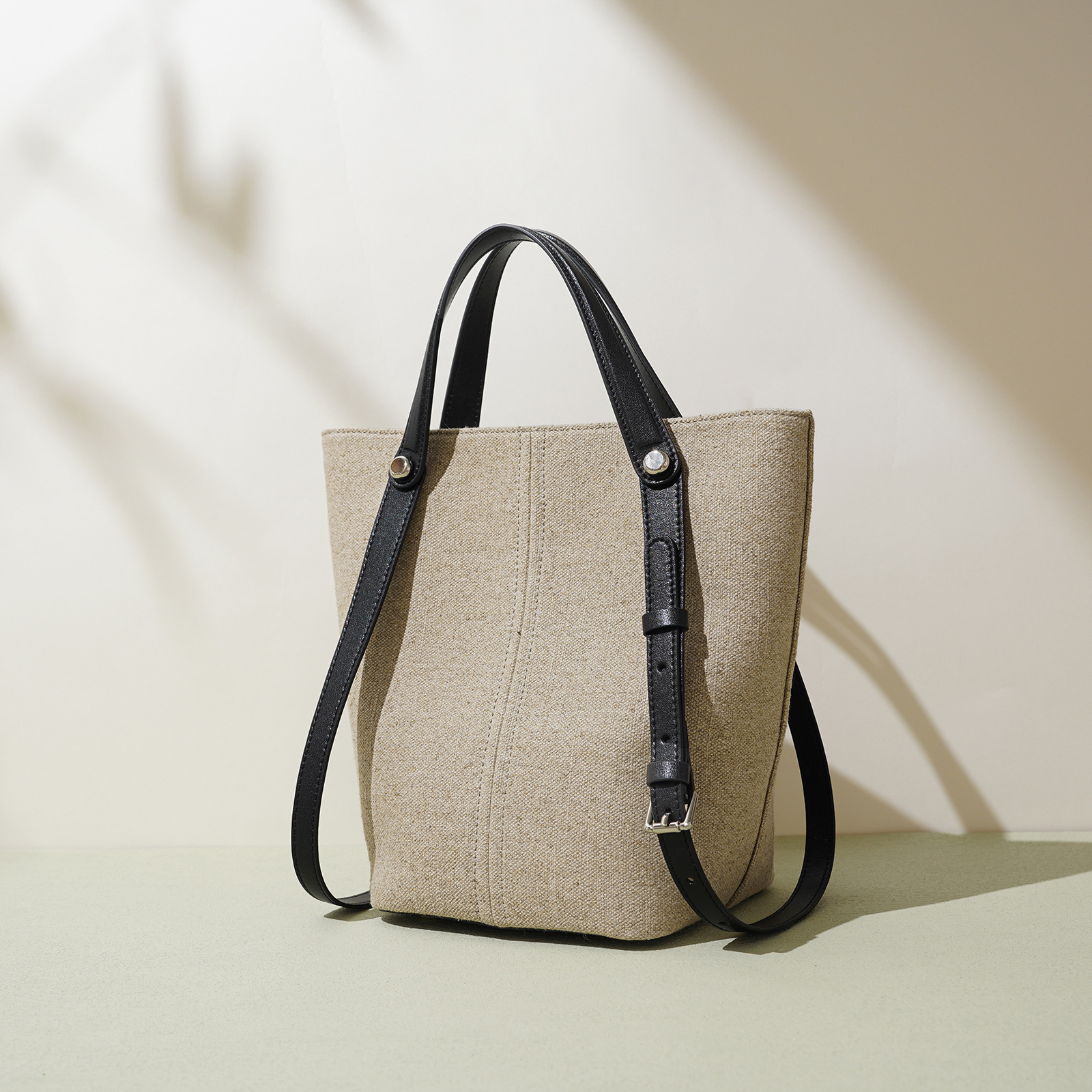 NOZOMI｜望美 棉麻水桶包 兩用式揹帶可拎起可挎