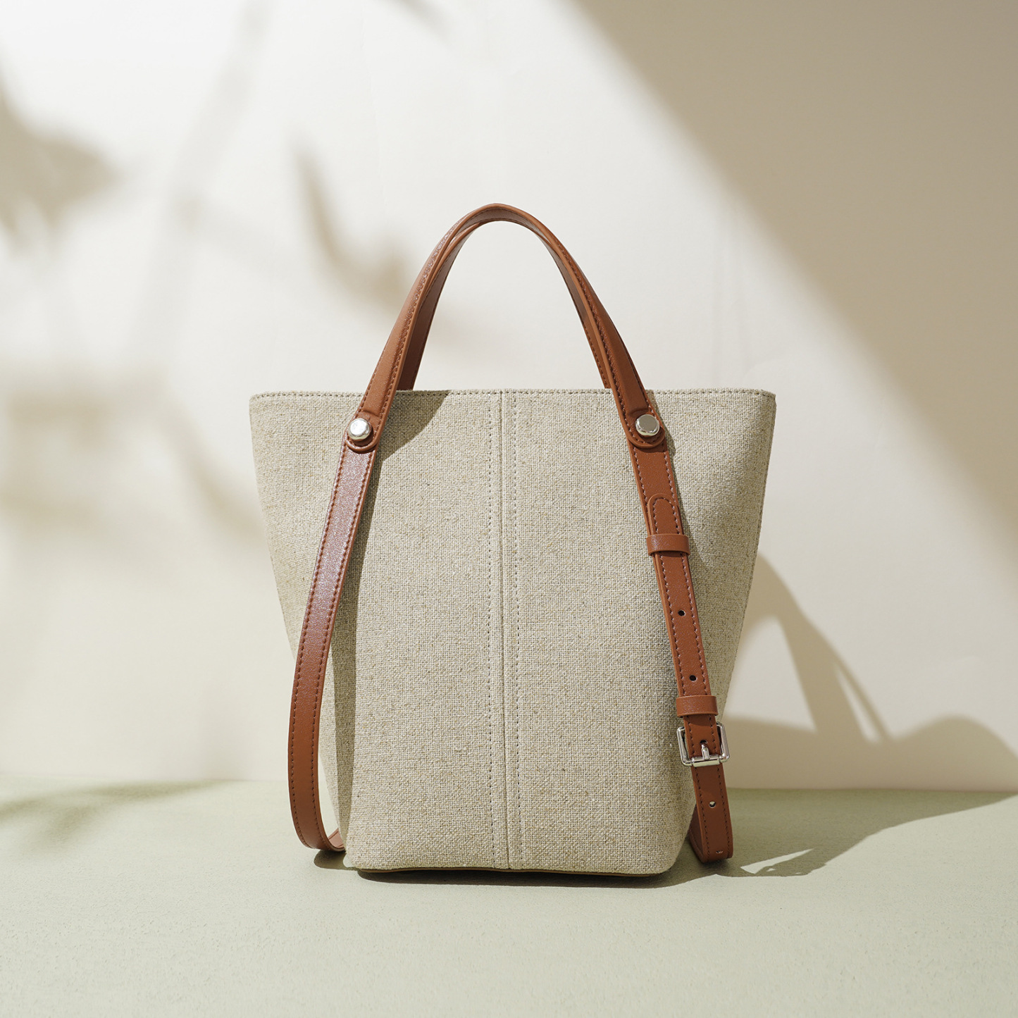 NOZOMI｜望美 棉麻水桶包 兩用式揹帶可拎起可挎