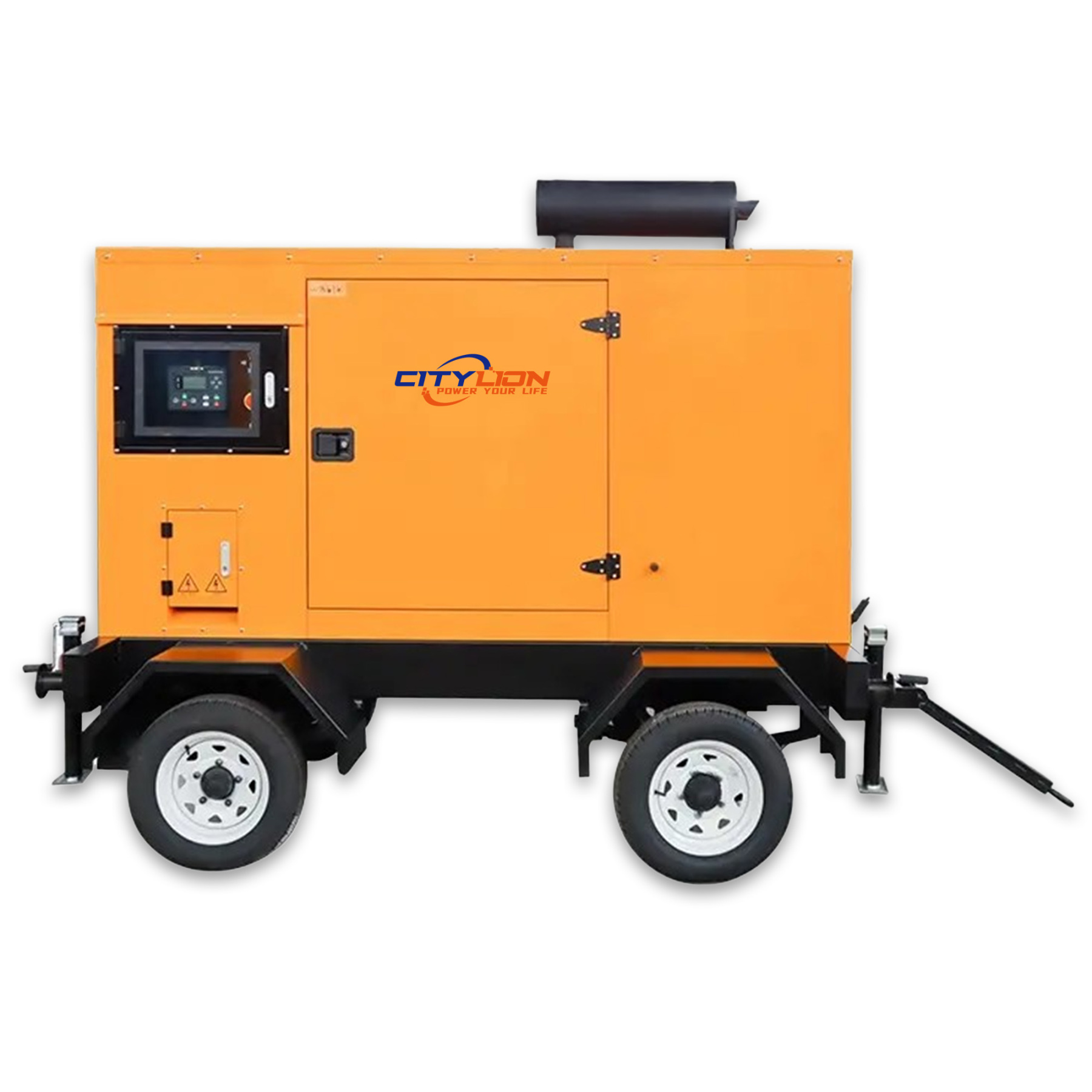 Custom Portable Trailer Genset, 12kW 16kW 20kW 24kW 32kW 40kW Water Cooled Silent Diesel Generator with Wheels-CITYLION  |  power your life