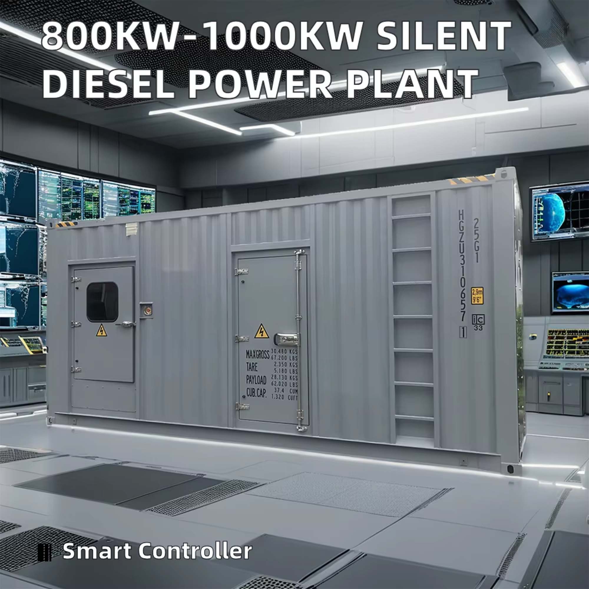 Custom Water Cooled Generating Power 1000kW 1200kW 1600kW 1800kW 2000kW Silent Diesel Generator for Industrial Plant-CITYLION  |  power your life