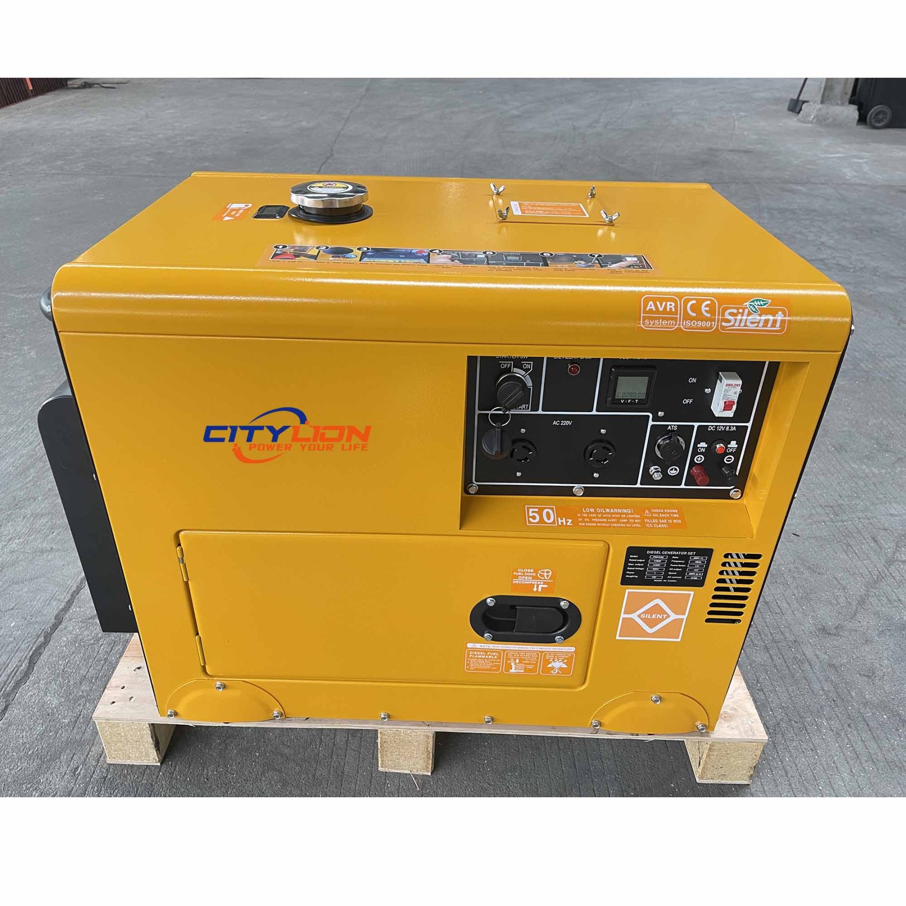 Factory Direct Portable Silent Diesel Generator, 3kW 5kW 6kW 7kW 7.5kW 8.5kW 10kW Air Cooled Genset for Home Backup-CITYLION  |  power your life