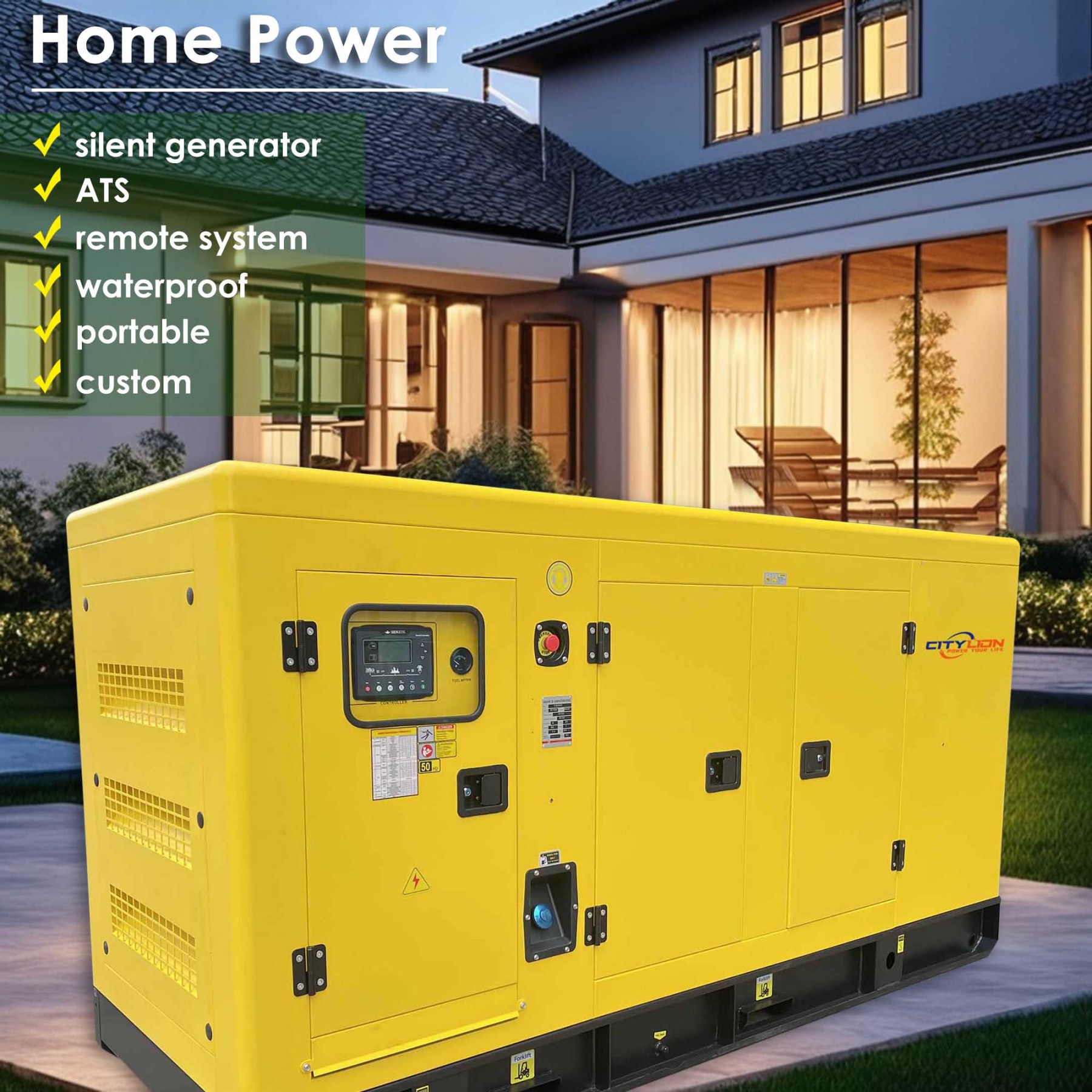 OEM/ODM Stby Water Cooled 150-250KVA Genset 120-200KW Silent Diesel Generator-CITYLION  |  power your life