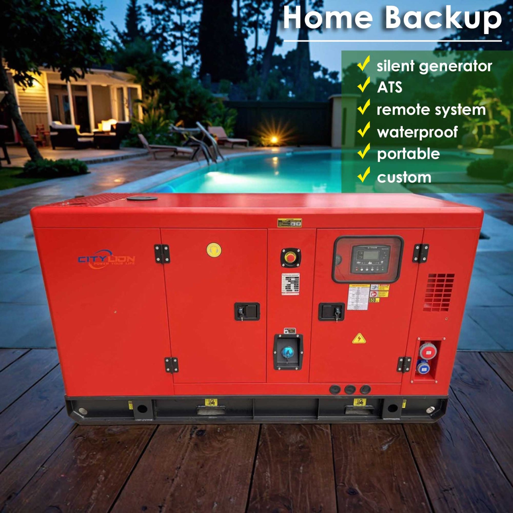 3 Phase Single Phase 12-40kW 15-50kVA Silent Diesel Generator