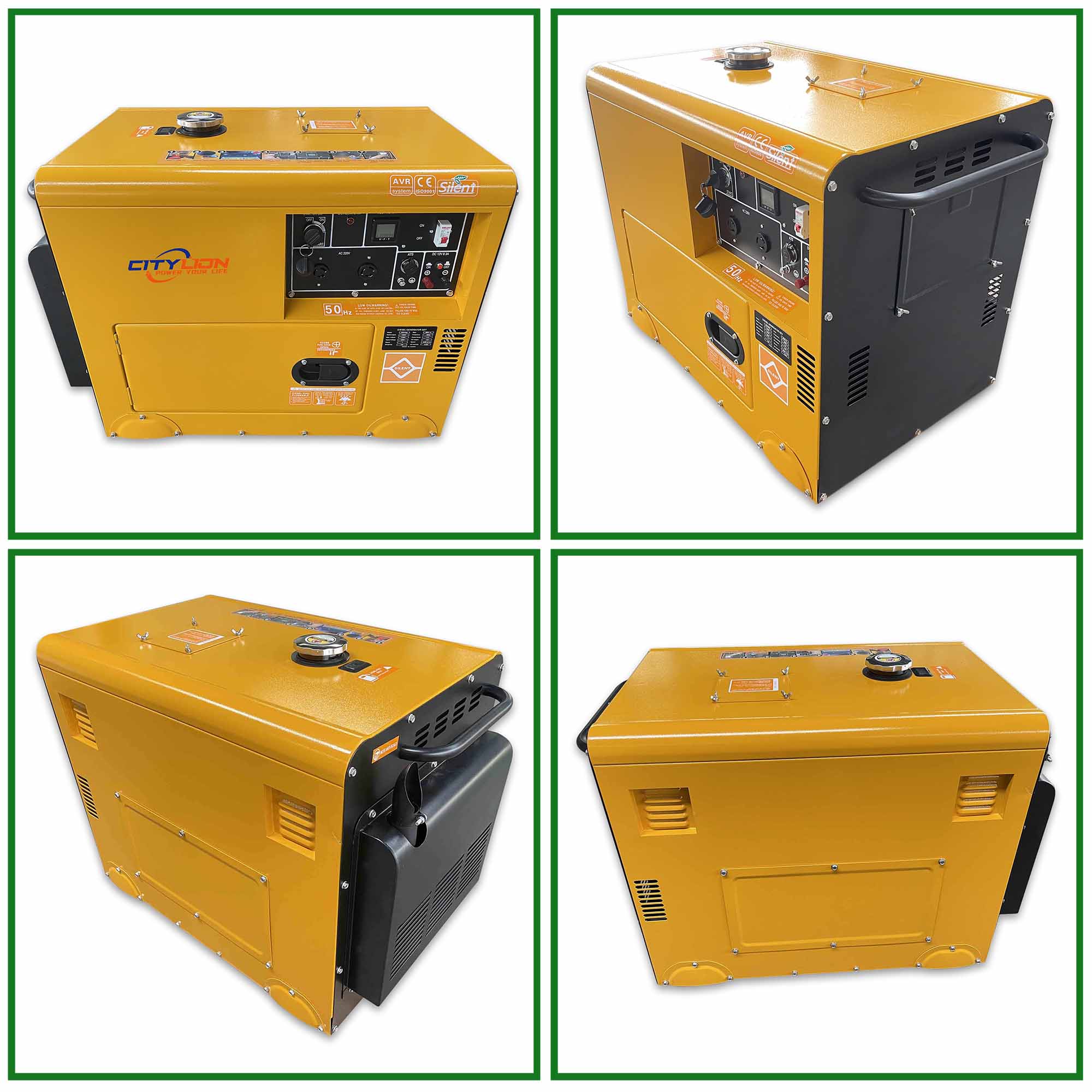 Factory Direct Portable Silent Diesel Generator, 3kW 5kW 6kW 7kW 7.5kW 8.5kW 10kW Air Cooled Genset for Home Backup-CITYLION  |  power your life