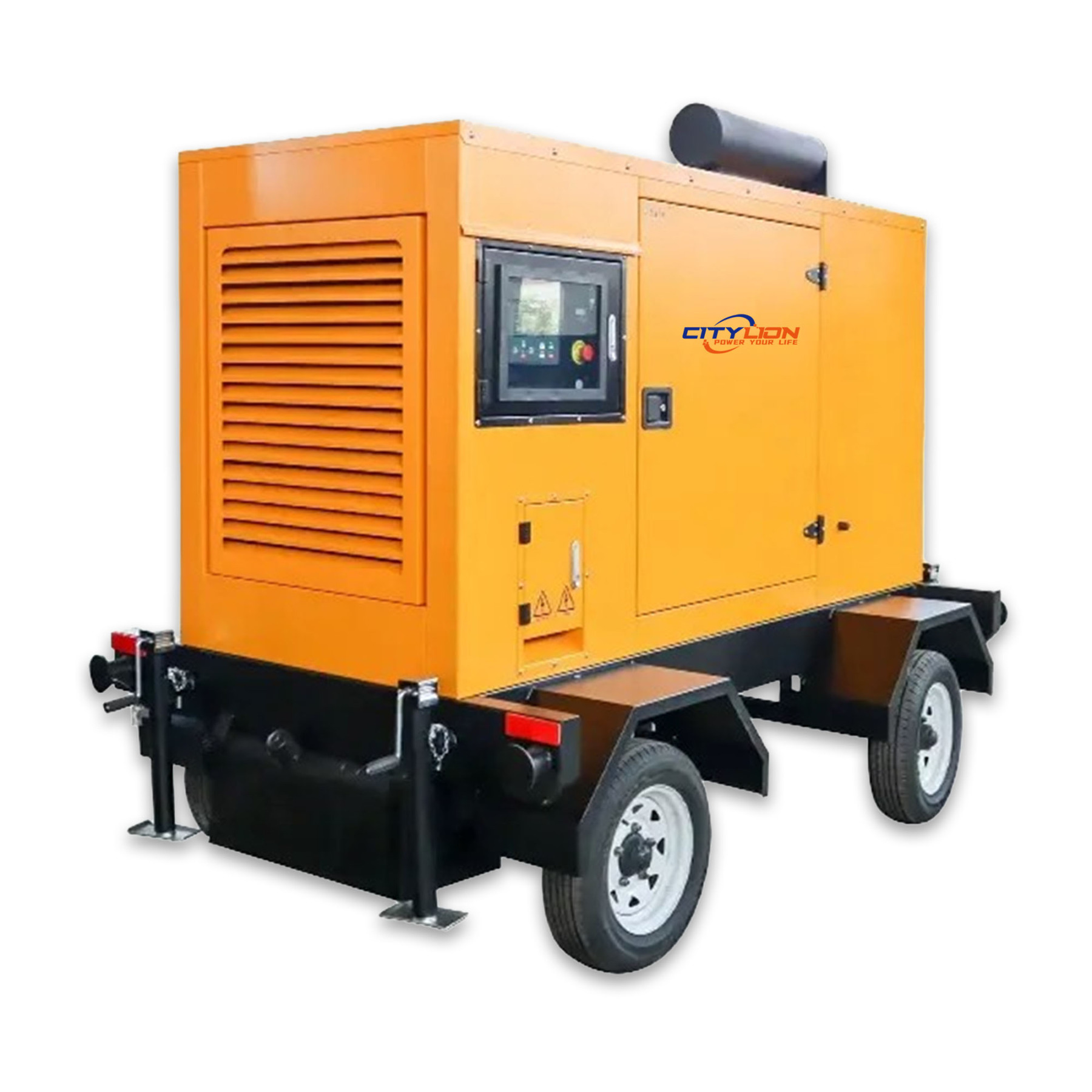 Custom Portable Trailer Genset, 12kW 16kW 20kW 24kW 32kW 40kW Water Cooled Silent Diesel Generator with Wheels-CITYLION  |  power your life