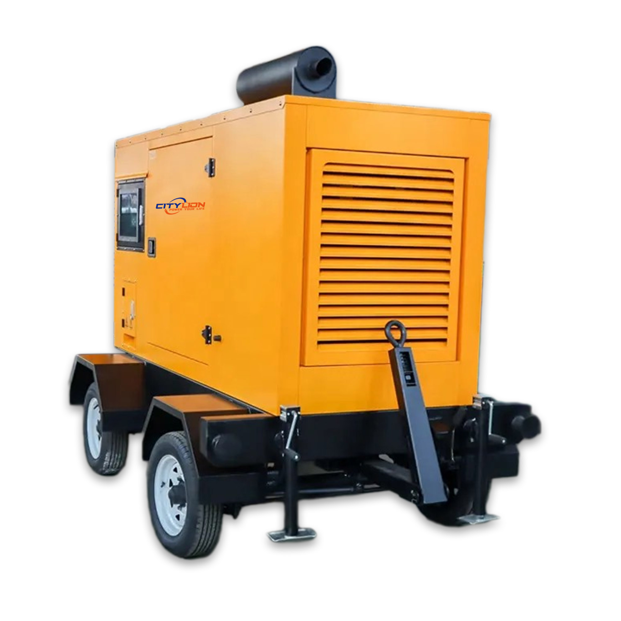 Custom Portable Trailer Genset, 12kW 16kW 20kW 24kW 32kW 40kW Water Cooled Silent Diesel Generator with Wheels-CITYLION  |  power your life