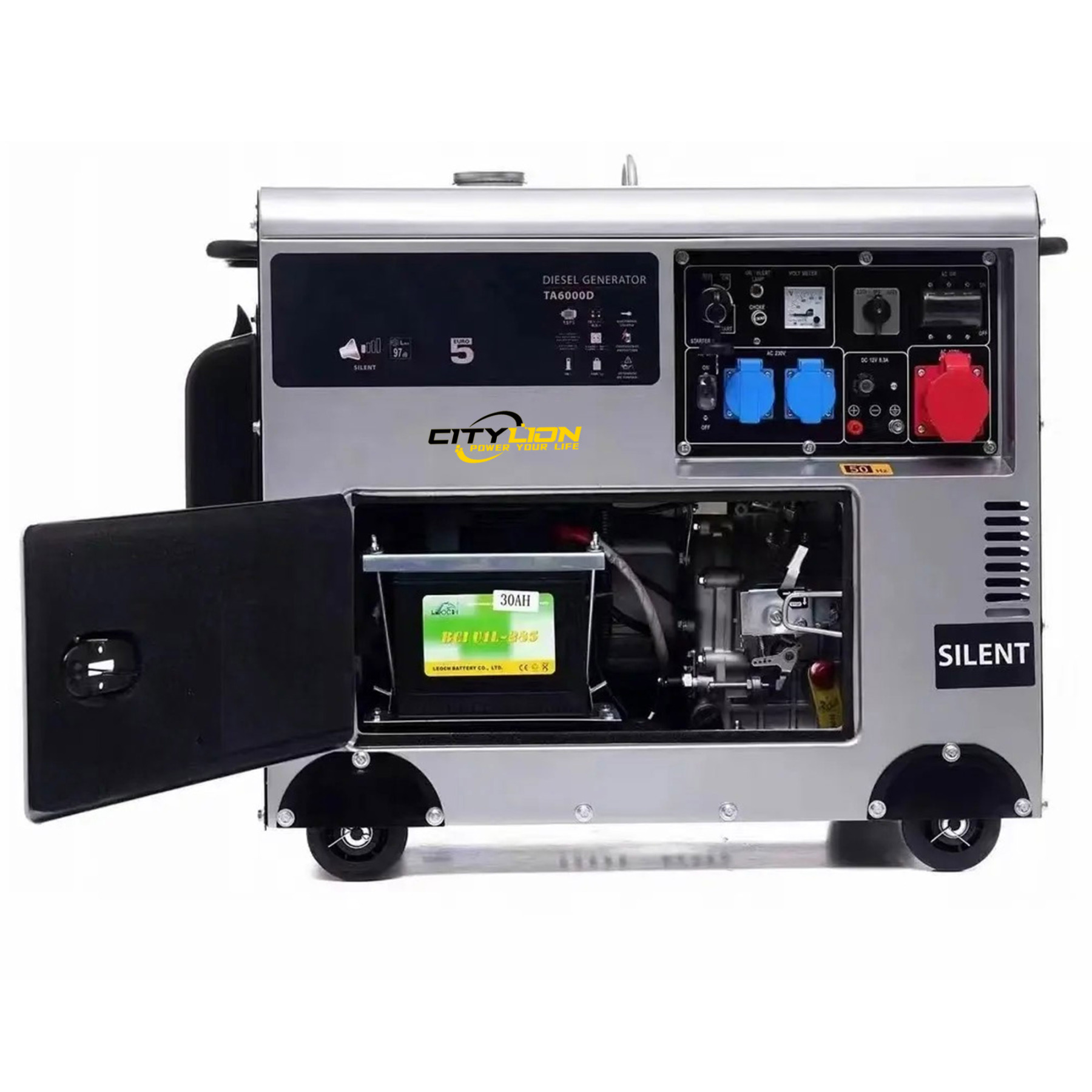 Super Silent Genset Portable Diesel Generator 3kW 5kW 6kW 7kW 7.5kW 8.5kW 10kW Standby Power-CITYLION  |  power your life