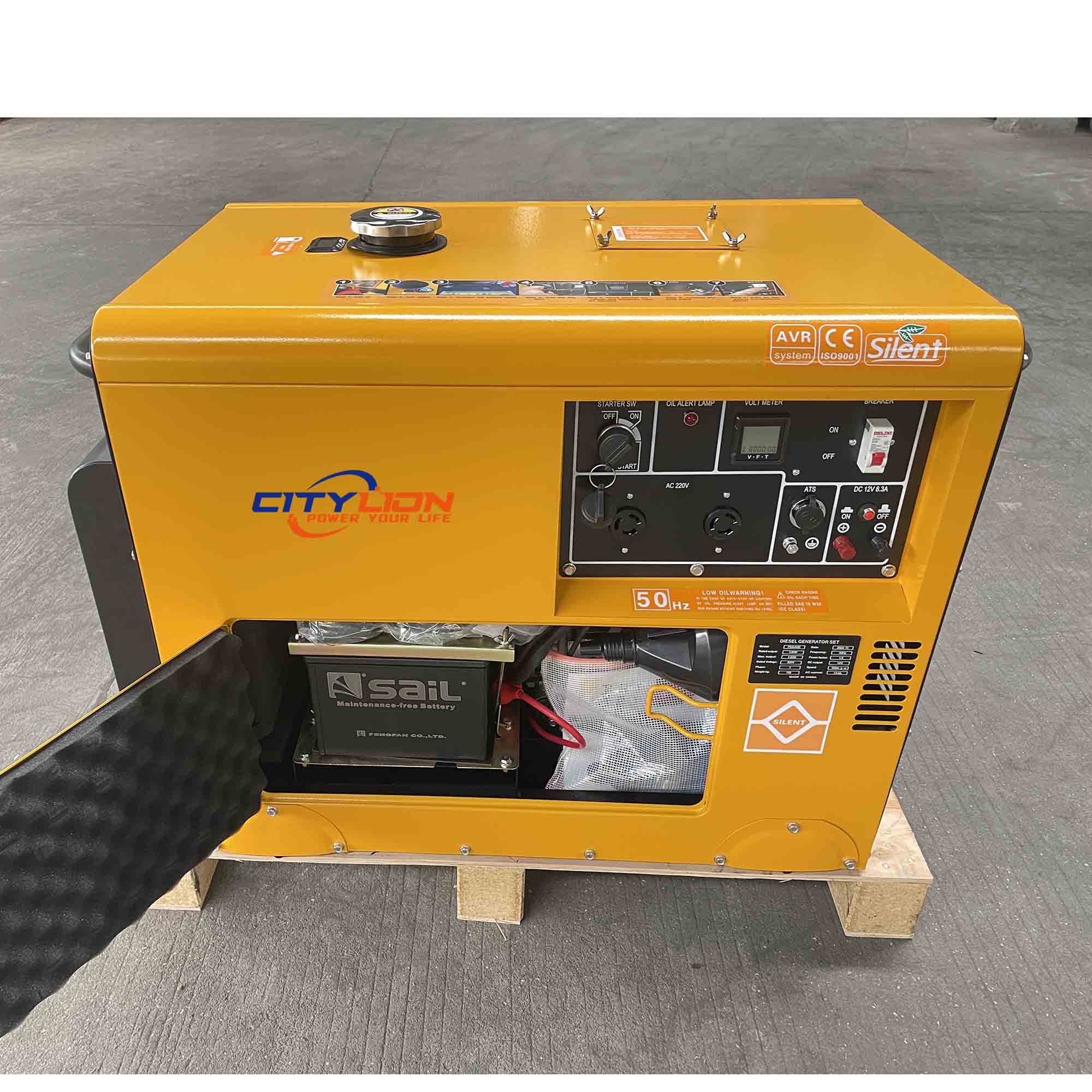 Factory Direct Portable Silent Diesel Generator, 3kW 5kW 6kW 7kW 7.5kW 8.5kW 10kW Air Cooled Genset for Home Backup-CITYLION  |  power your life