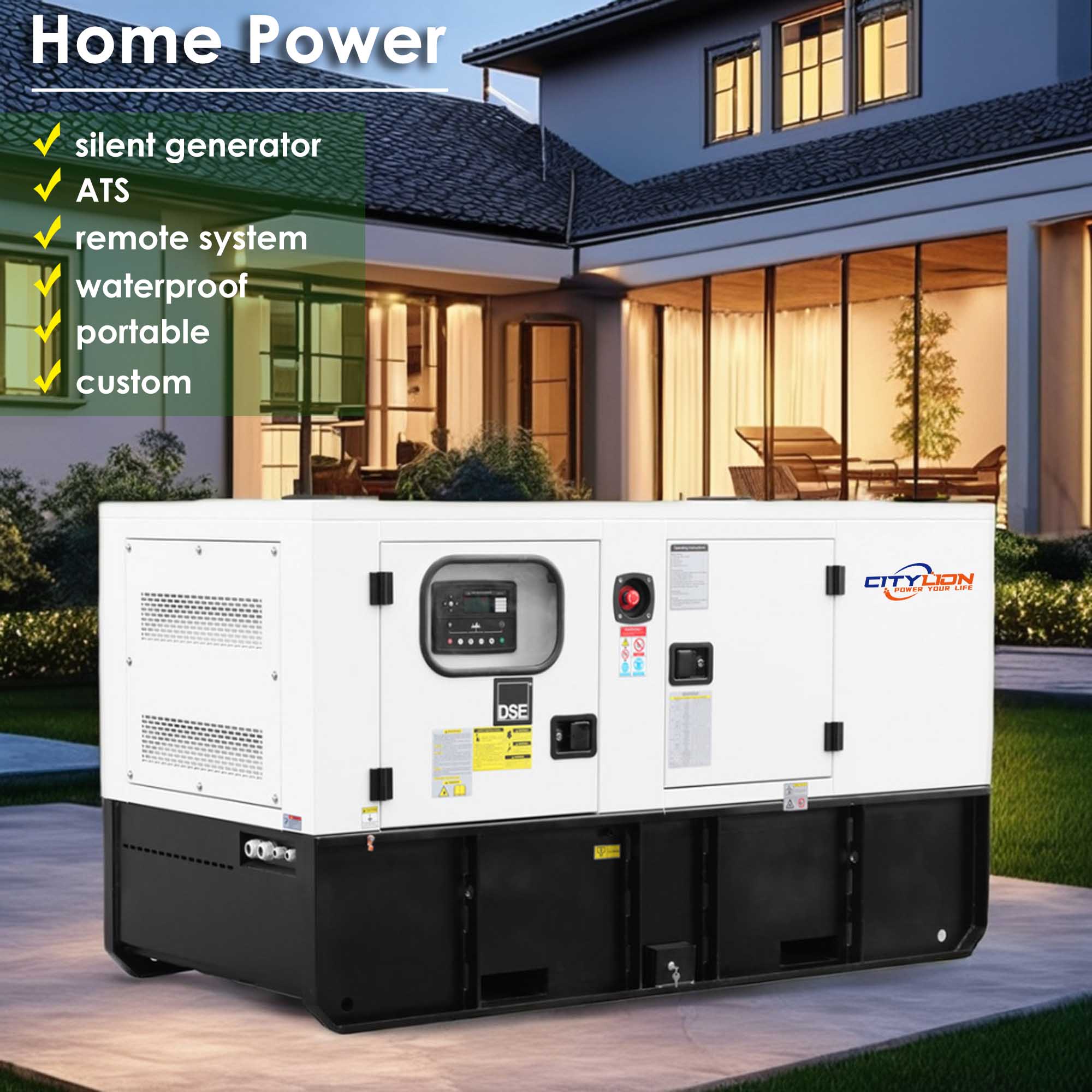 Premium Quality Soundproof 4 Cylinder Generating Power 12kW 16kW 20kW 24kW 32kW 40kW Water Cooled Silent Diesel Generator-CITYLION  |  power your life