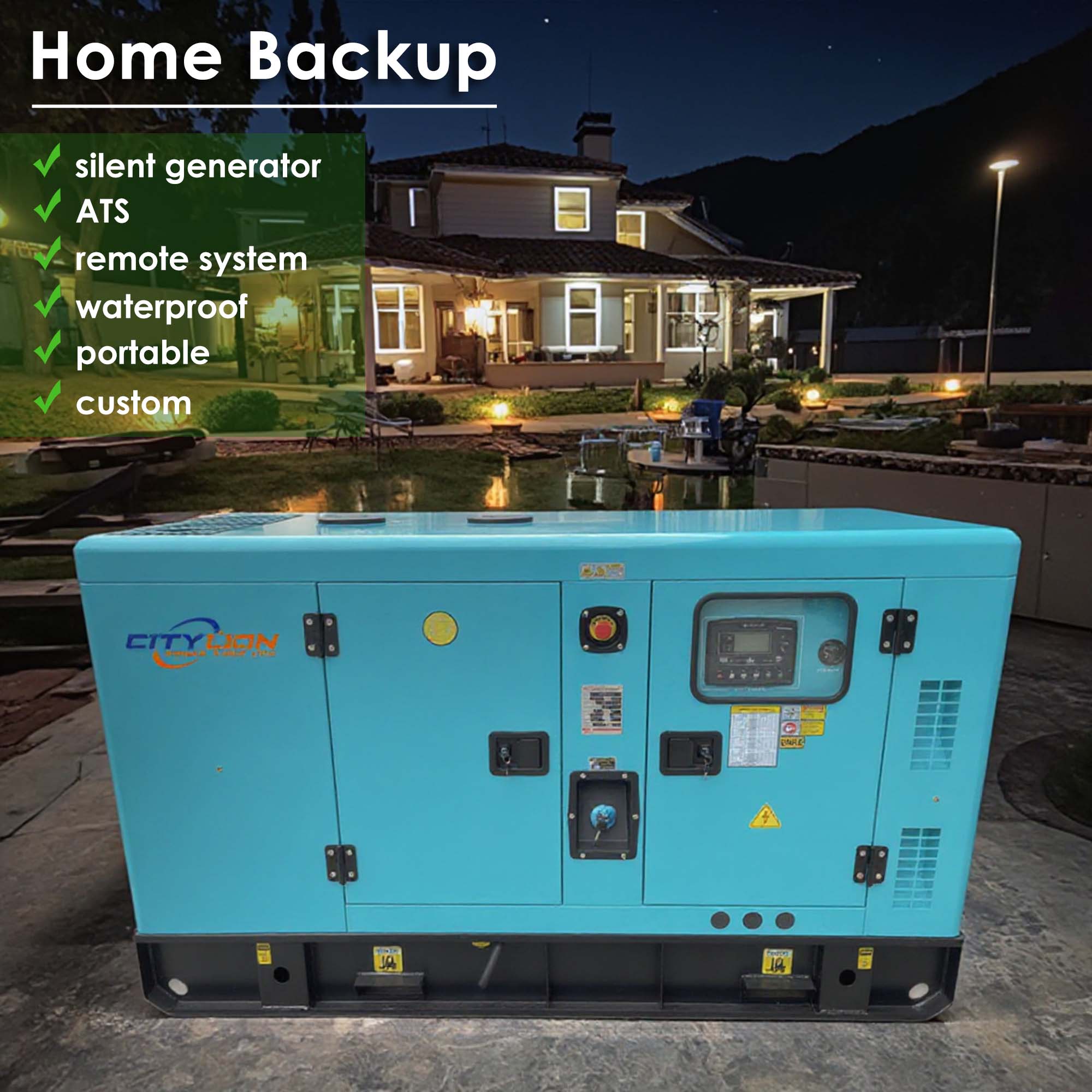 OEM/ODM 12-40kW Soundproof Water Cooled Generator Set 15 KVA 15KVA 12KW 12 KW Silent Diesel Generator