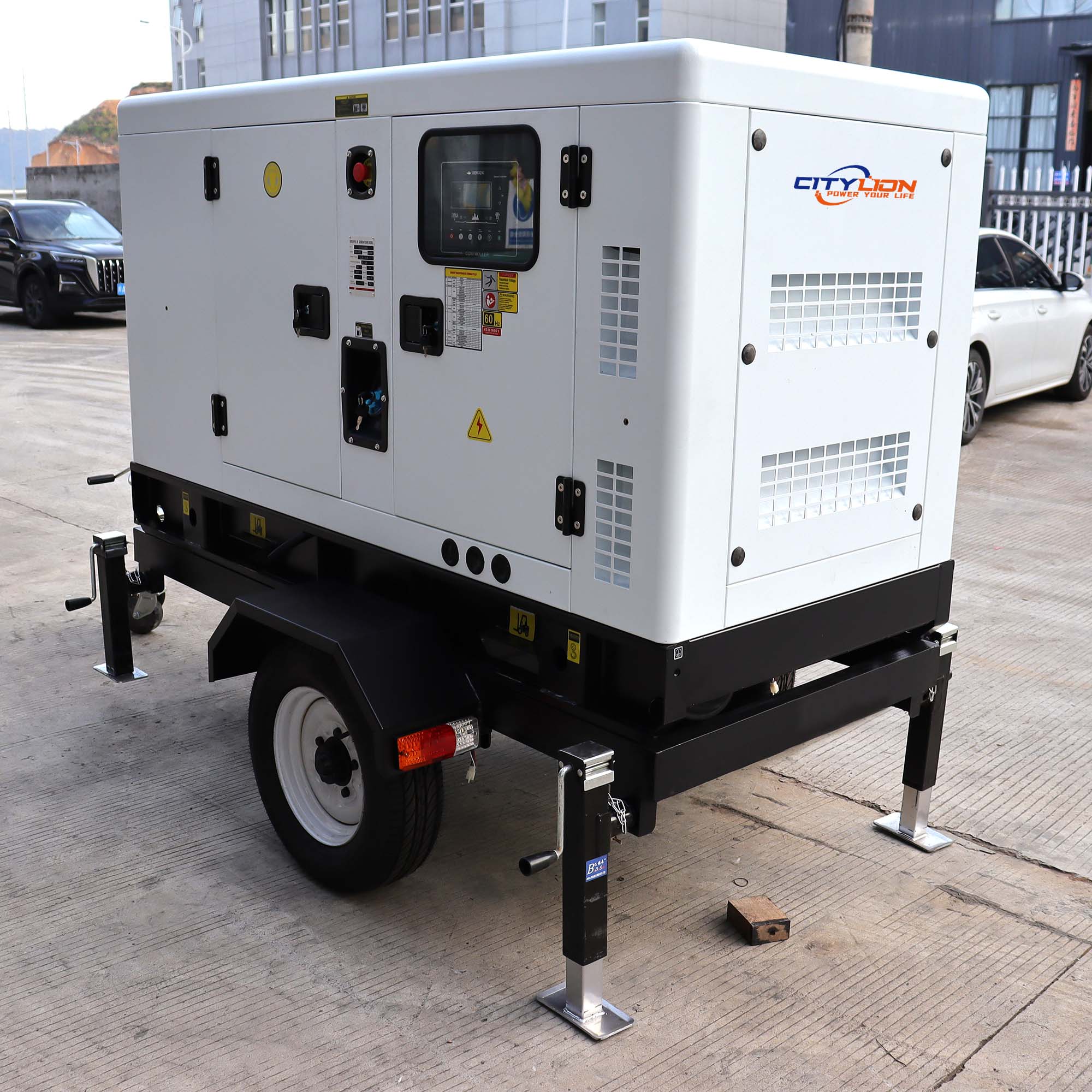 Hot Sale Mobile Water Cooled Genset, 12kW 16kW 20kW 24kW 32kW 40kW Trailer Type Silent Diesel Generator with 2 Wheels-CITYLION  |  power your life