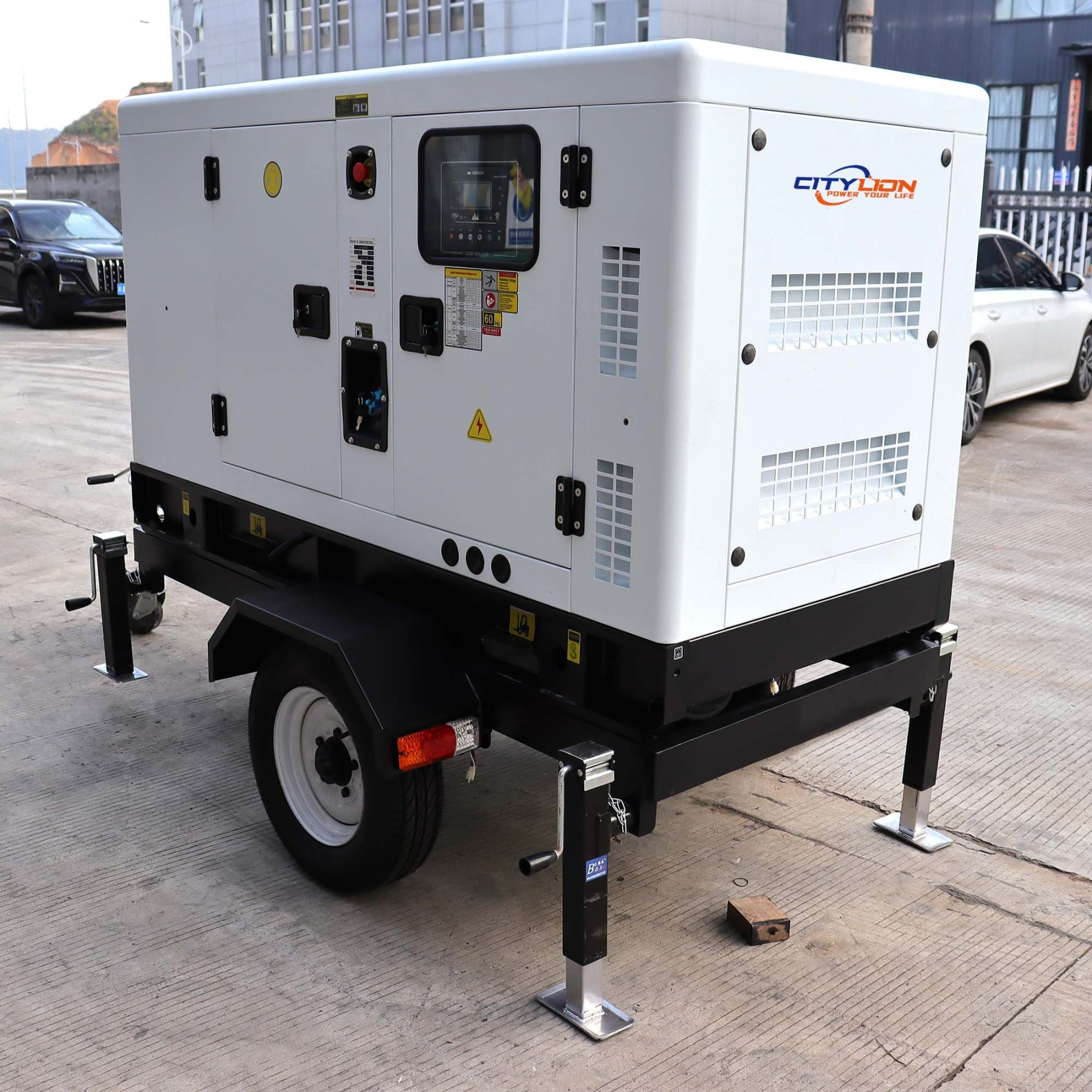 Hot Sale Mobile Water Cooled Genset, 12kW 16kW 20kW 24kW 32kW 40kW Trailer Type Silent Diesel Generator with 2 Wheels-CITYLION  |  power your life