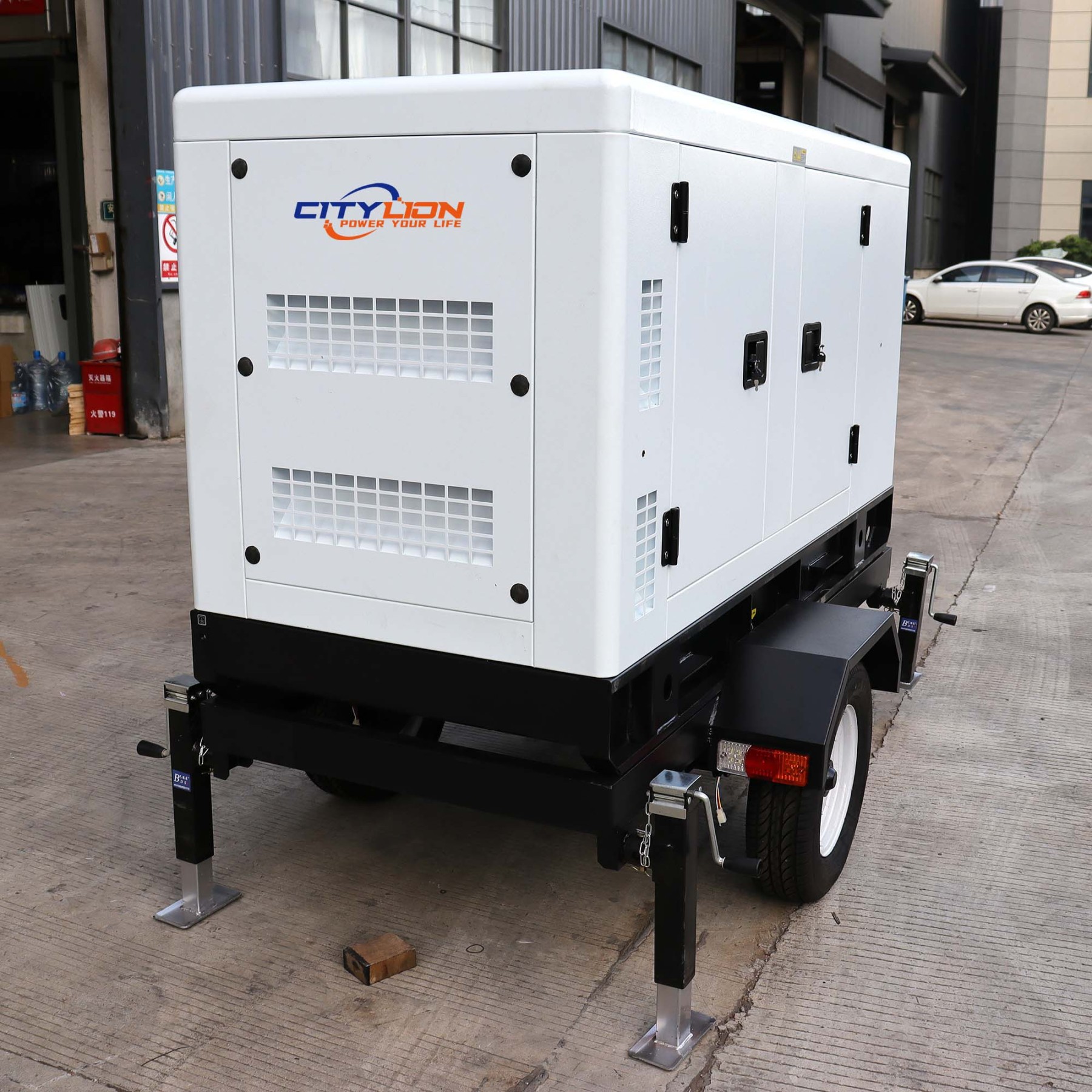 Hot Sale Mobile Water Cooled Genset, 12kW 16kW 20kW 24kW 32kW 40kW Trailer Type Silent Diesel Generator with 2 Wheels-CITYLION  |  power your life
