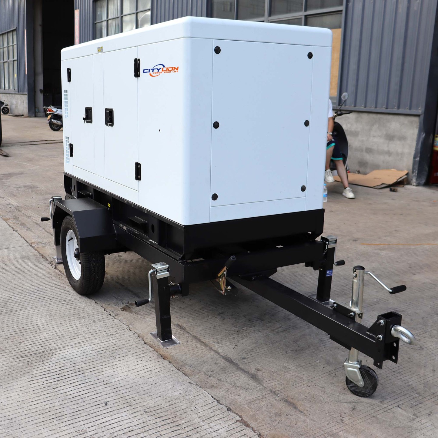 Hot Sale Mobile Water Cooled Genset, 12kW 16kW 20kW 24kW 32kW 40kW Trailer Type Silent Diesel Generator with 2 Wheels-CITYLION  |  power your life