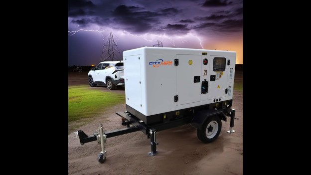 Hot Sale Mobile Water Cooled Genset, 12-40kW Trailer Type Silent Diesel Generator with 2 Wheels