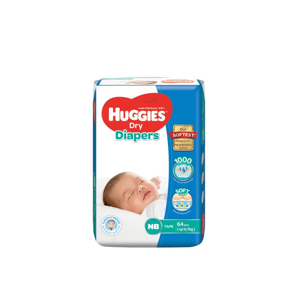 HUGGIES DRY JUMBO NB60 BLUE