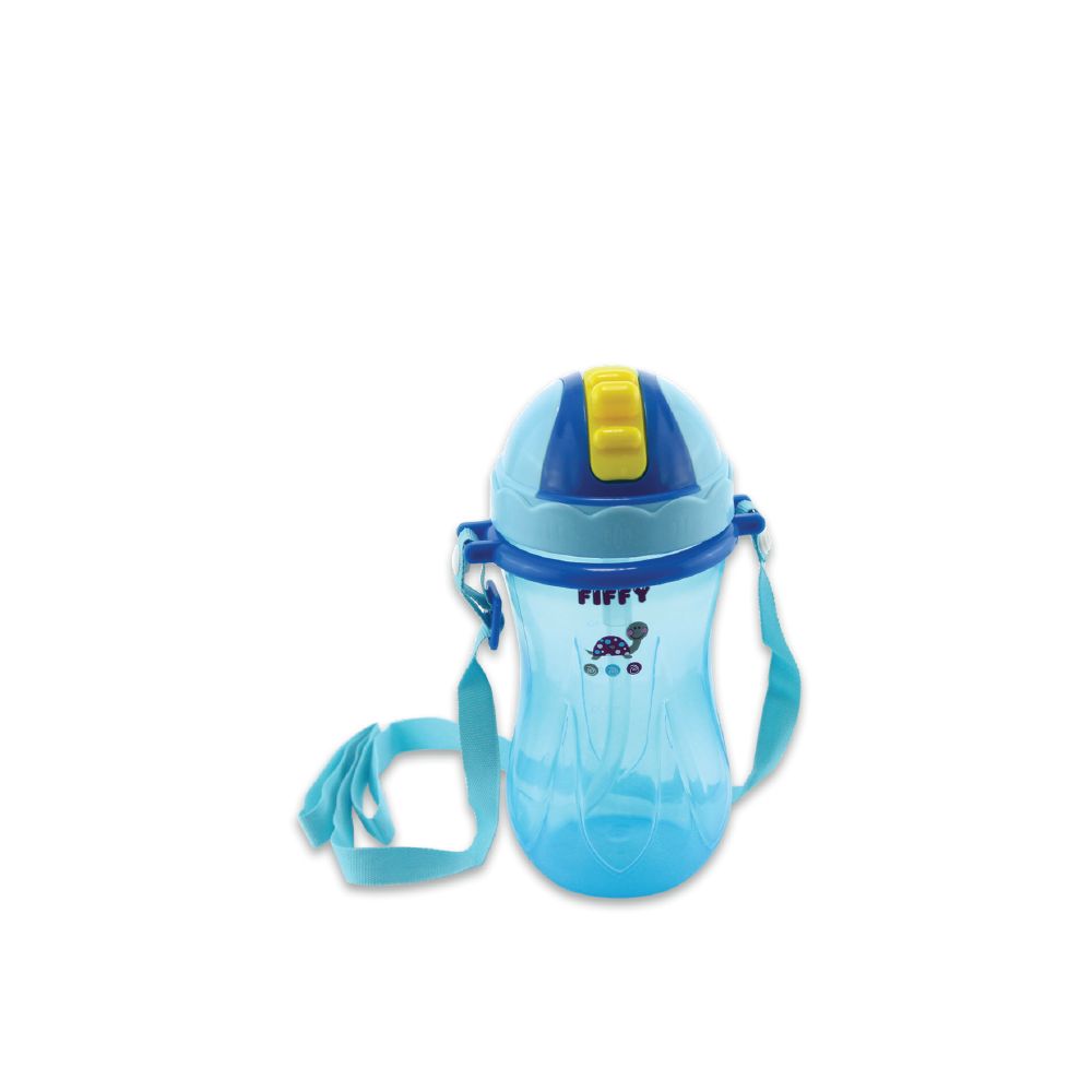 Fiffy Polypropylene Straw Cup with Strap - Assorted Color (360ml)