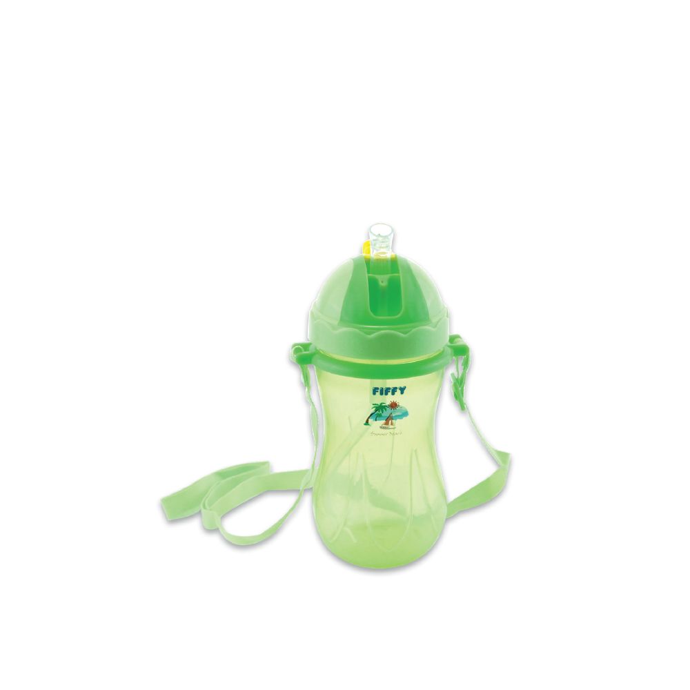 Fiffy Polypropylene Straw Cup with Strap - Assorted Color (360ml)