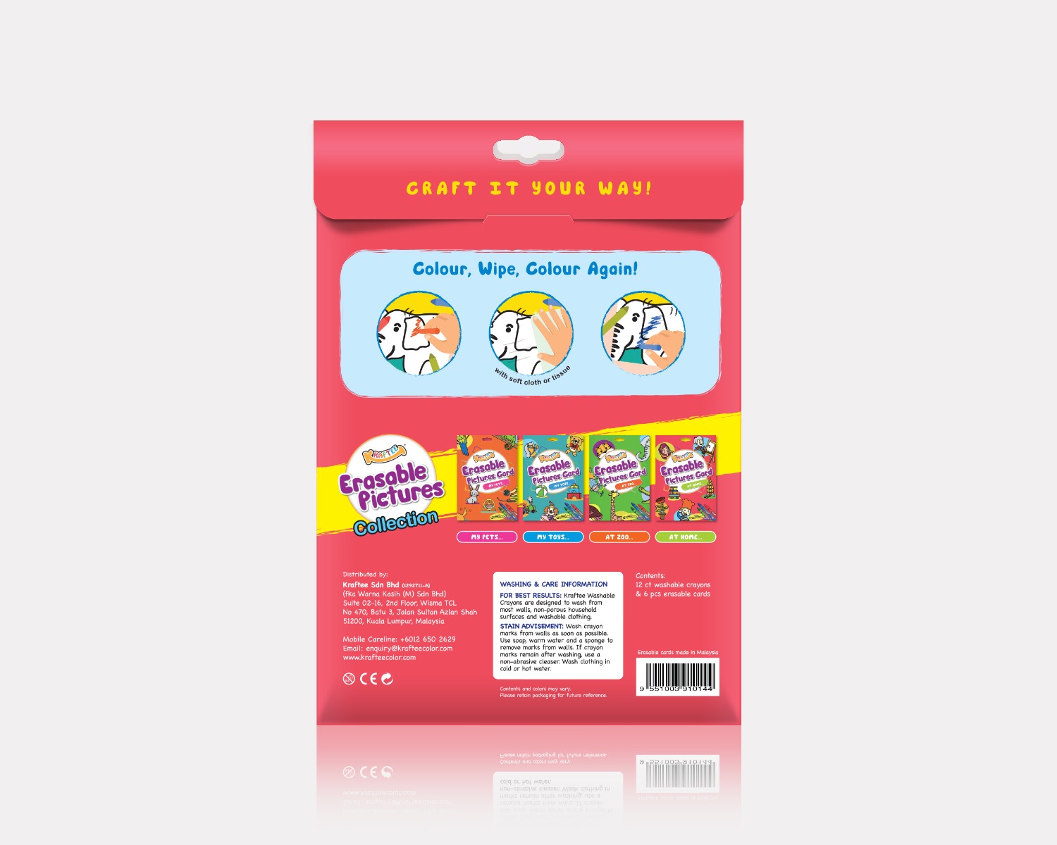 KRAFTEE ERASABLE PICTURES CARD AT HOME