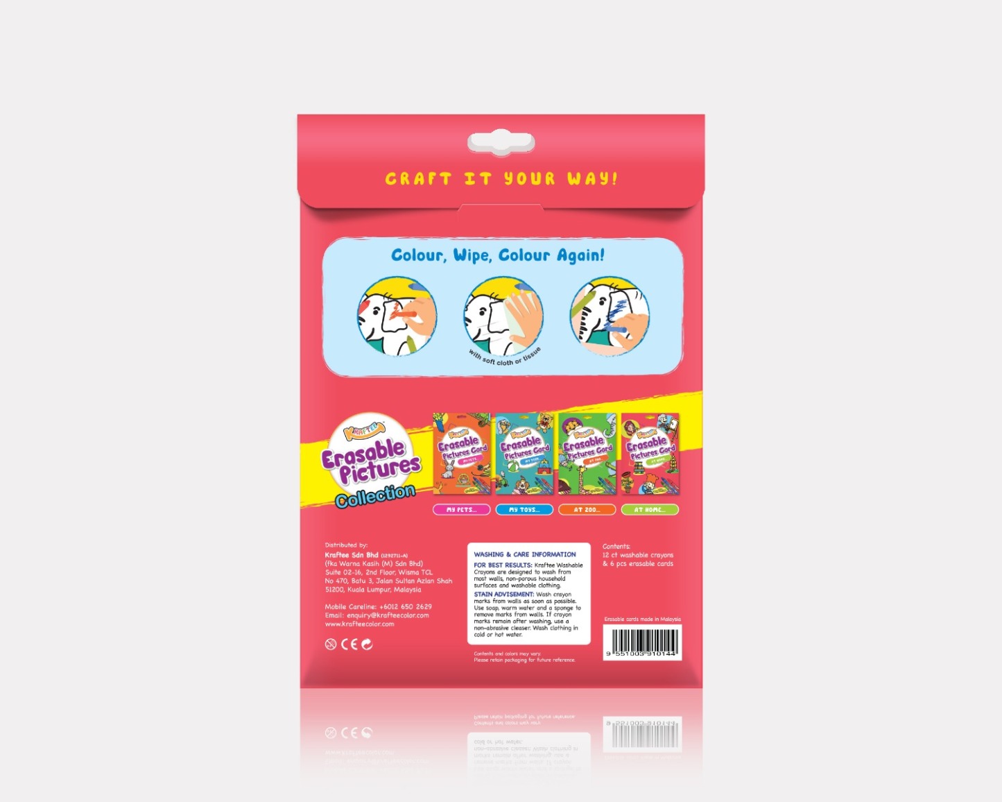 KRAFTEE ERASABLE PICTURES CARD AT HOME