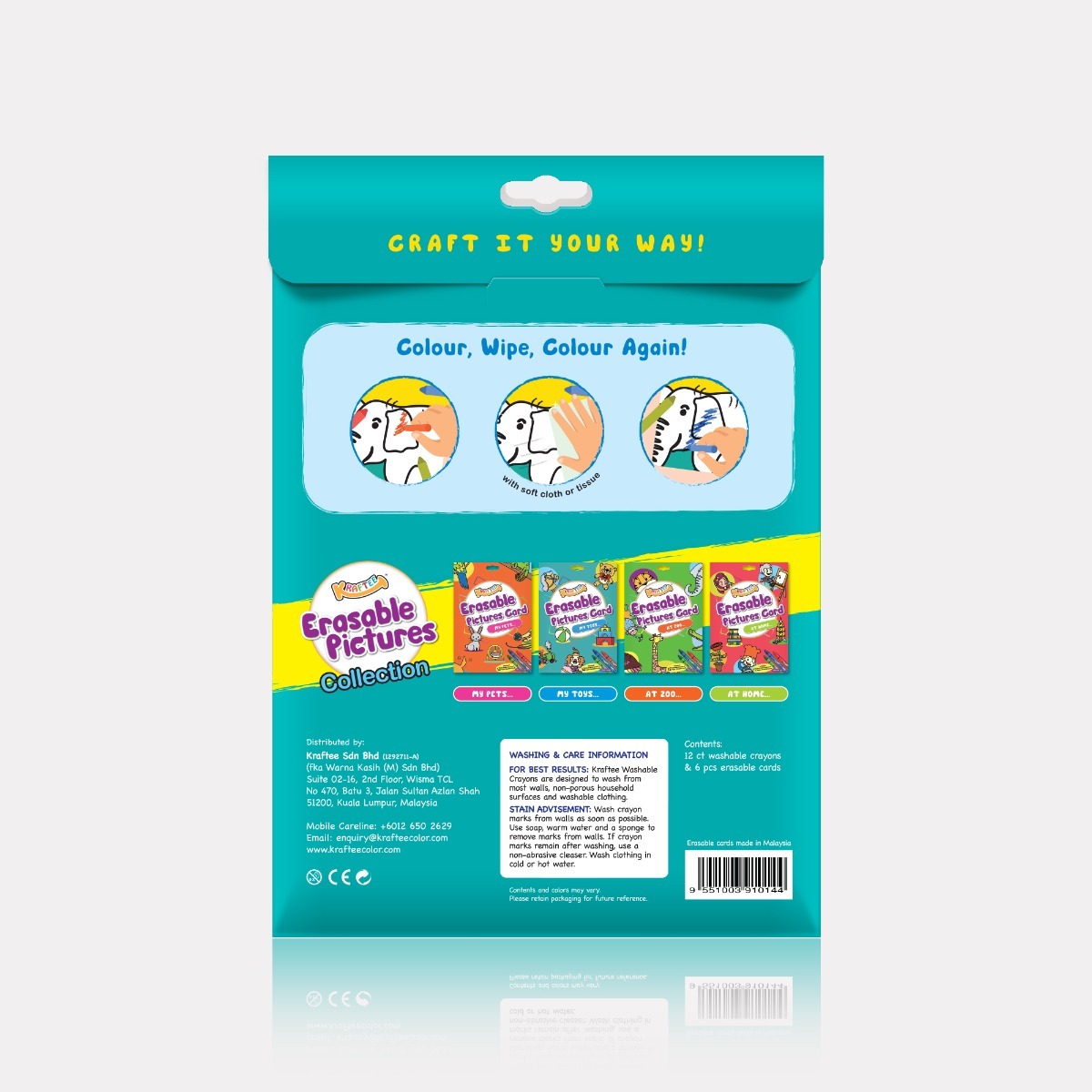 KRAFTEE ERASABLE PICTURES CARD MY TOYS