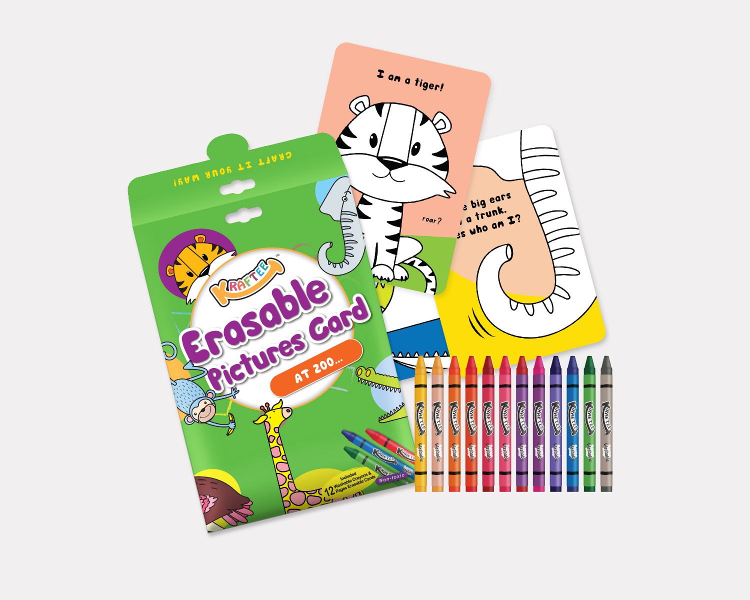 KRAFTEE ERASABLE PICTURES CARD AT ZOO