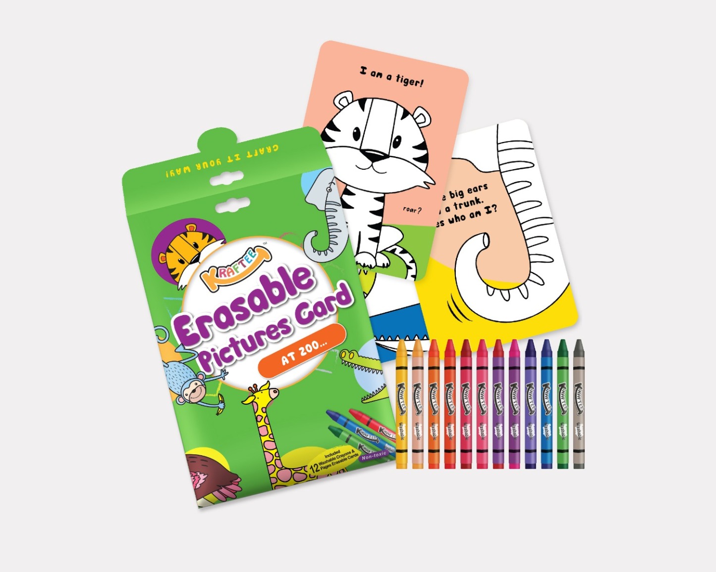 KRAFTEE ERASABLE PICTURES CARD AT ZOO