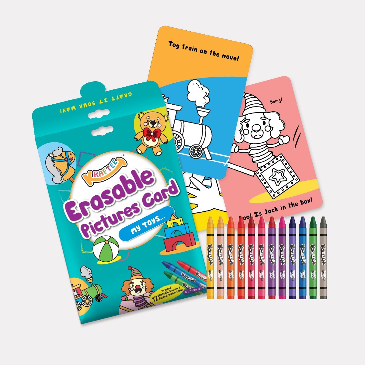 KRAFTEE ERASABLE PICTURES CARD MY TOYS