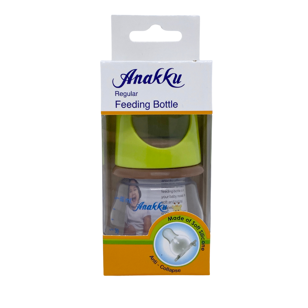 Anakku Feeding Single Bottle (Slim-Neck, 0-12 Months) - PP 2oz - 163-063 -Assorted Color