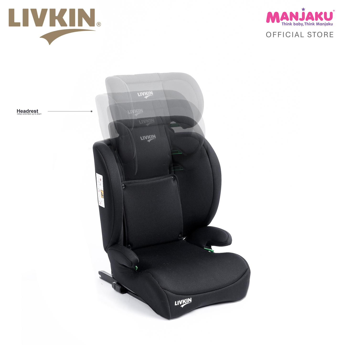 LIVKIN BS05B I-SIZE BOOSTER CARSEAT BLACK