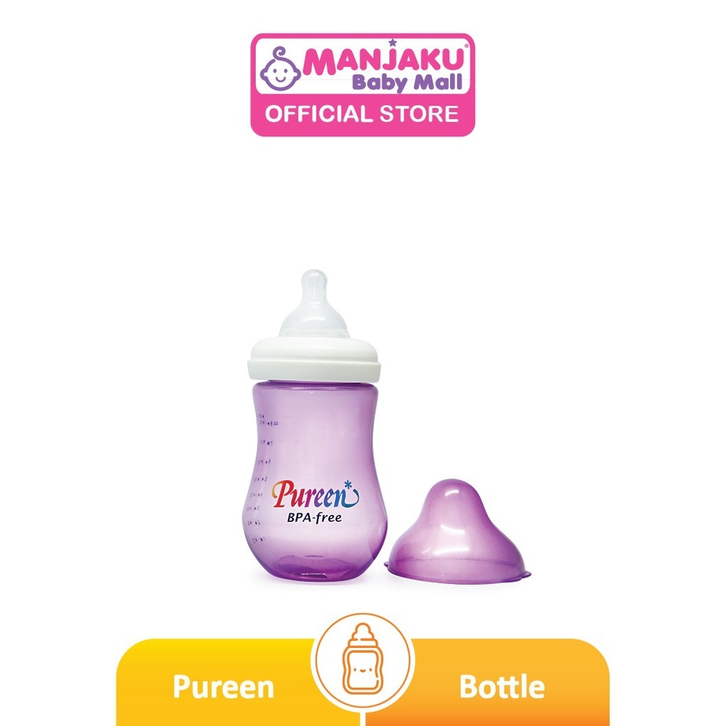 Pureen Wide Neck Bottle 8oz- Assorted Color